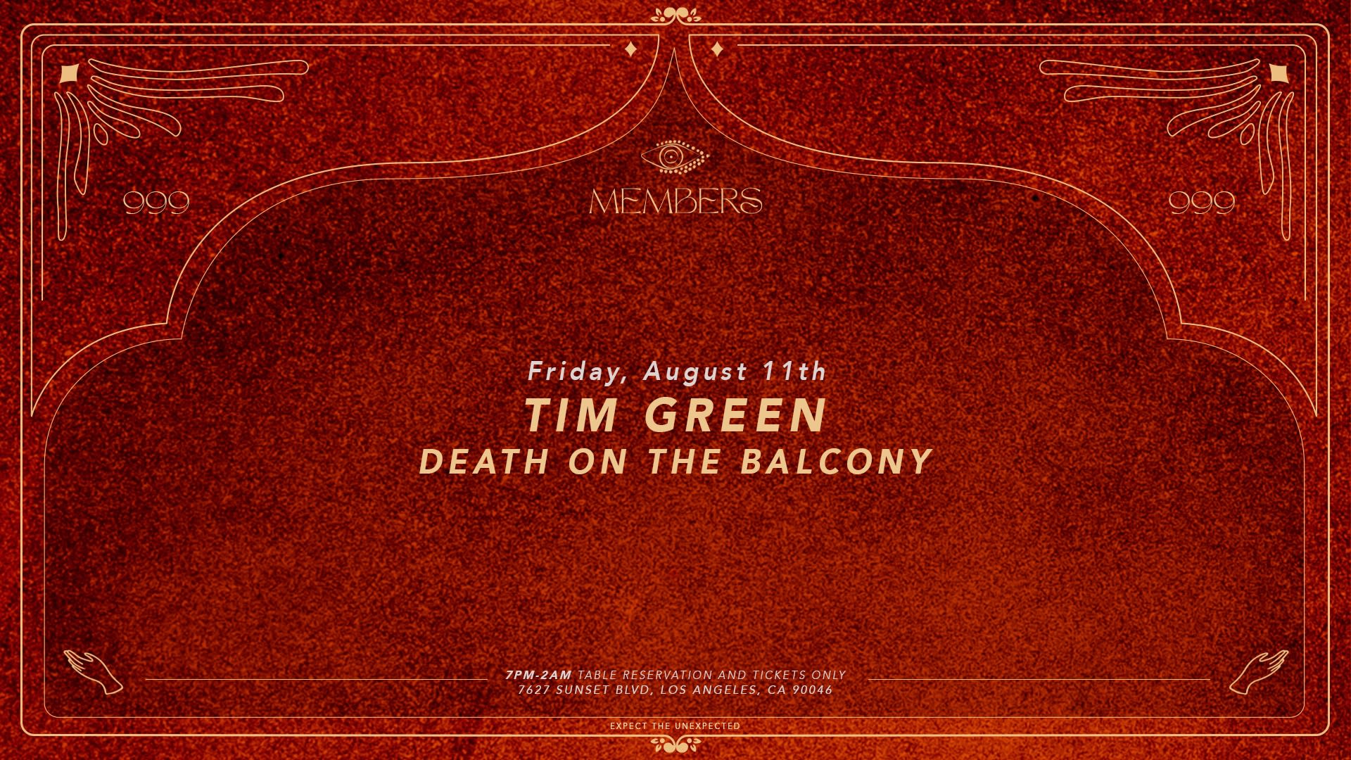 Members Anniversary With Tim Green & Death On The Balcony Cover