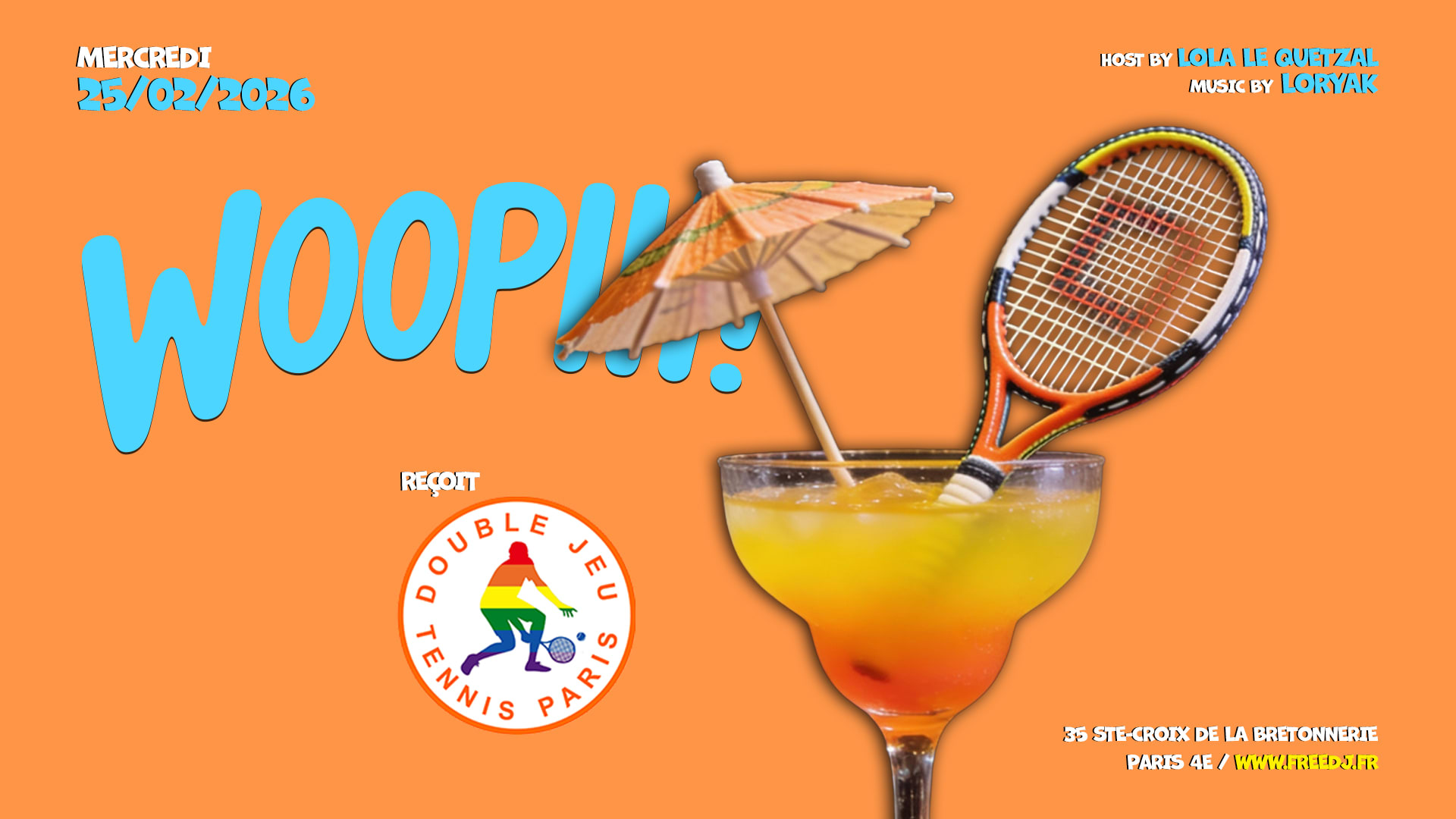 Woopiii Reçoit Double Jeu Tennis Cover