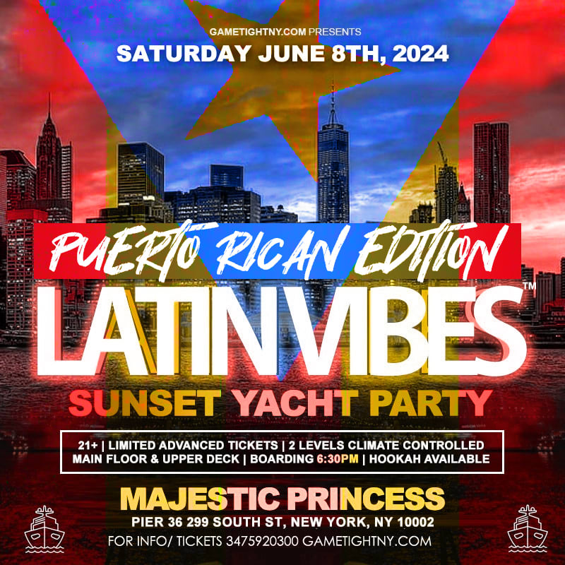 Puerto Rican Latin Vibes Ny Sunset Majestic Princess Cruise Cover