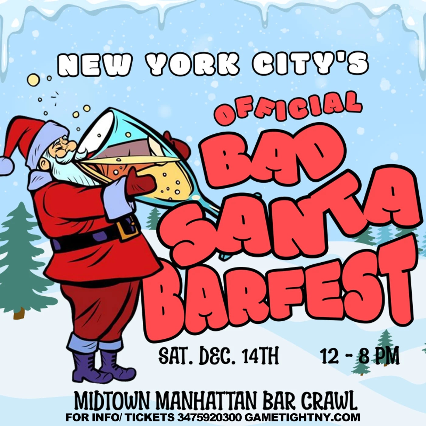 Bad Santa Nyc Bar Crawl Fest 2024 Cover