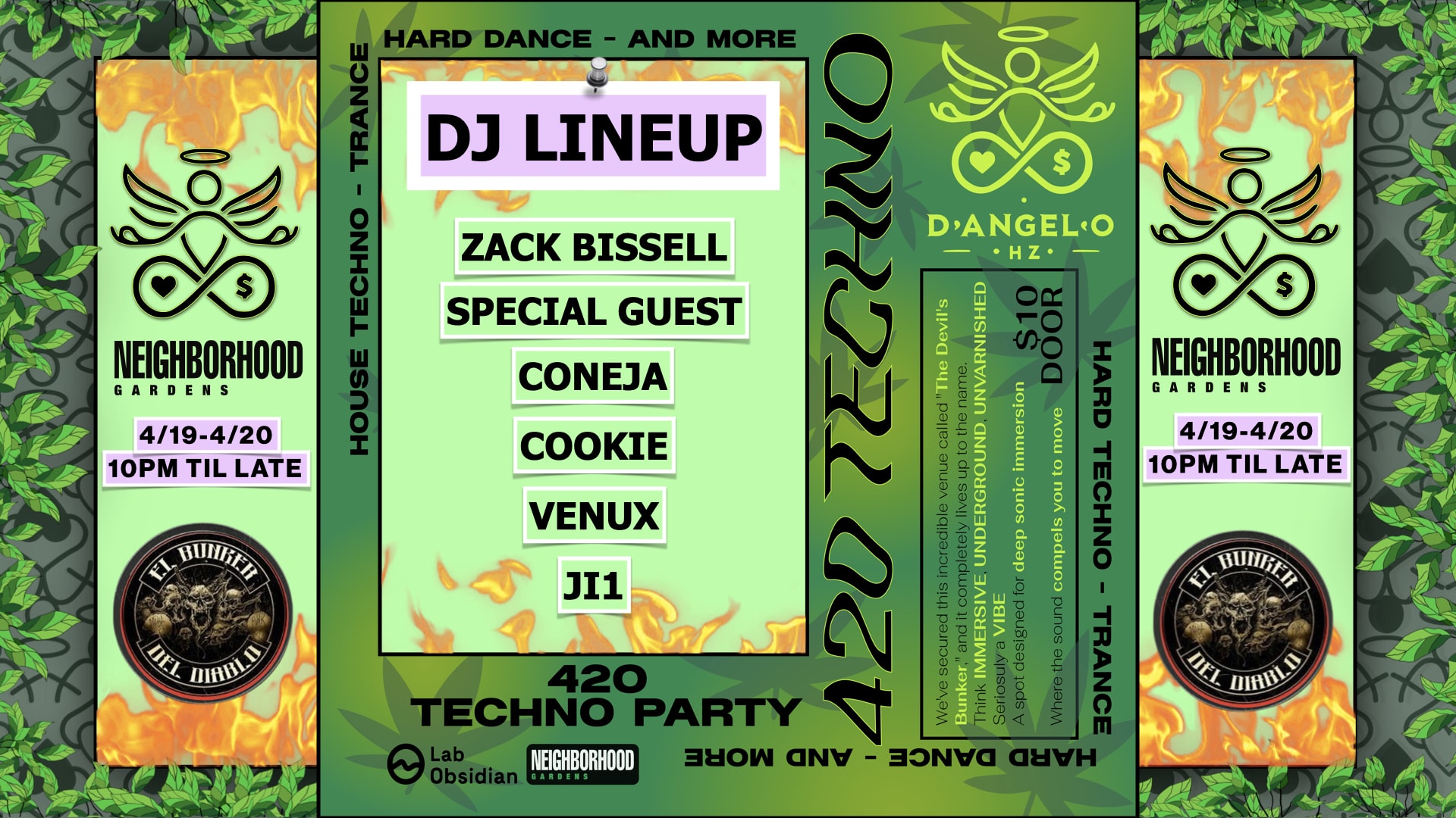 Countdown 420 Techno Party Cover