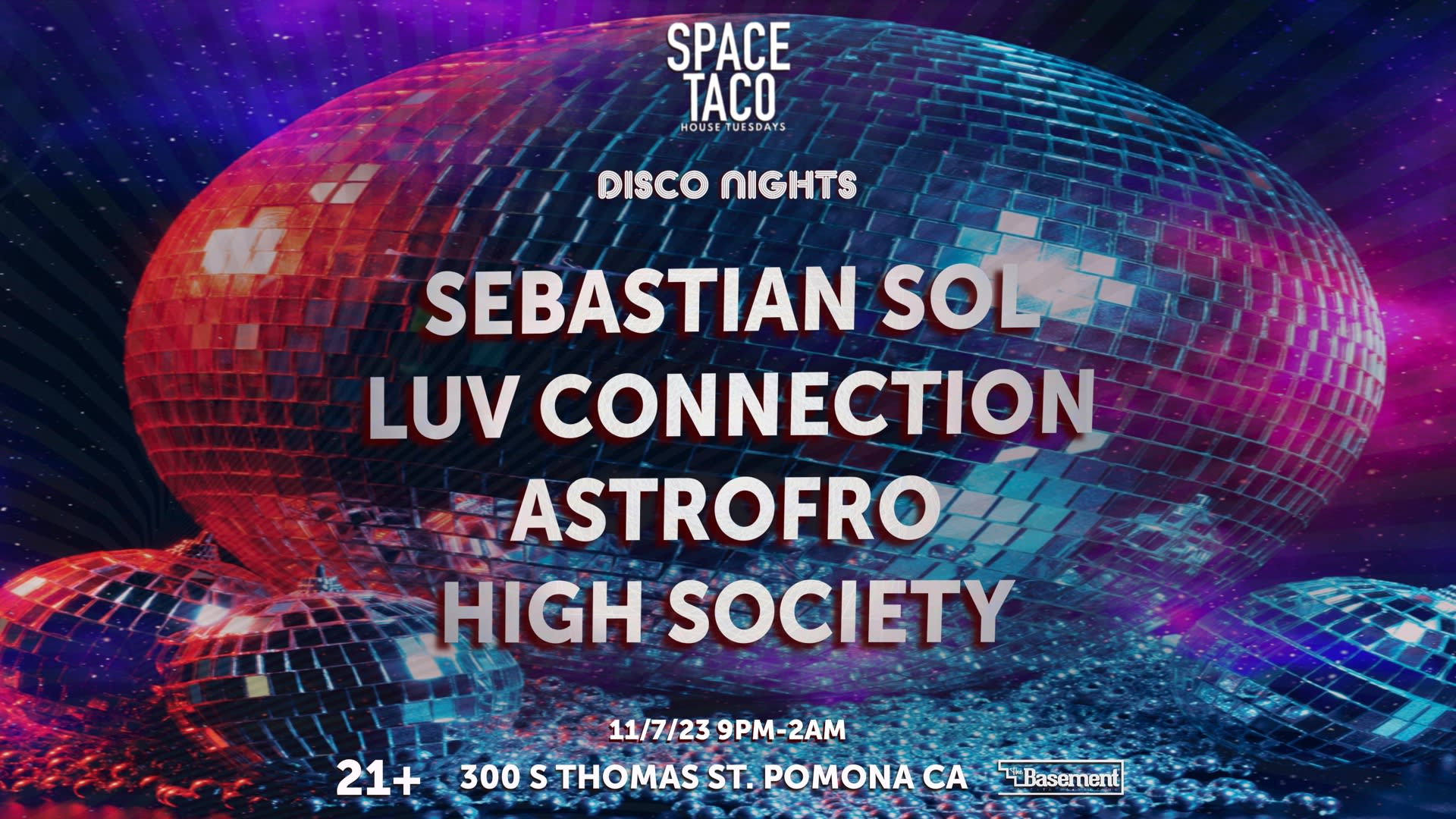 Space Taco!! Disco Nights W Sebastian Sol, Luv Connection + Cover