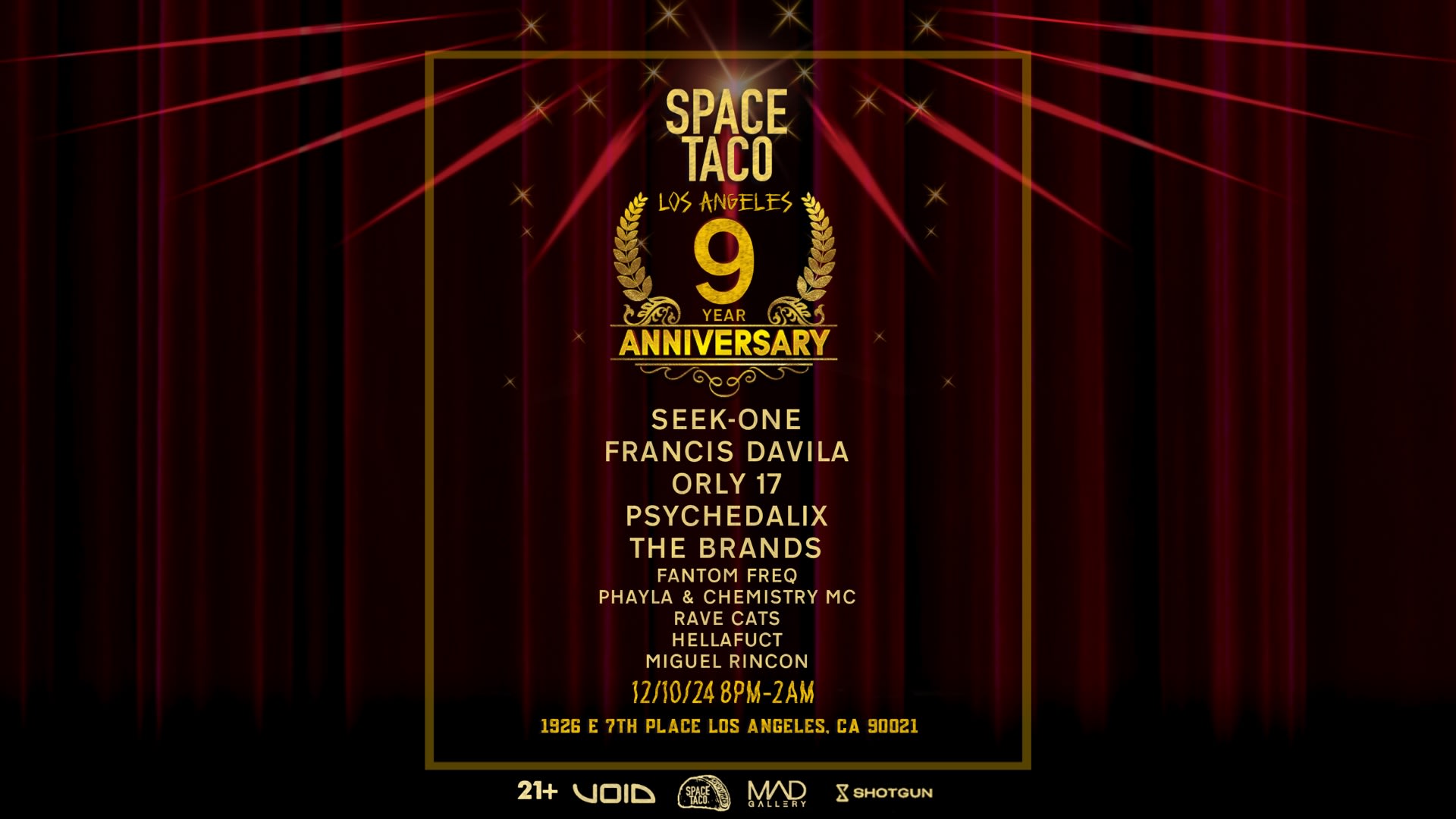 Space Taco 9 Year Anniversary Cover