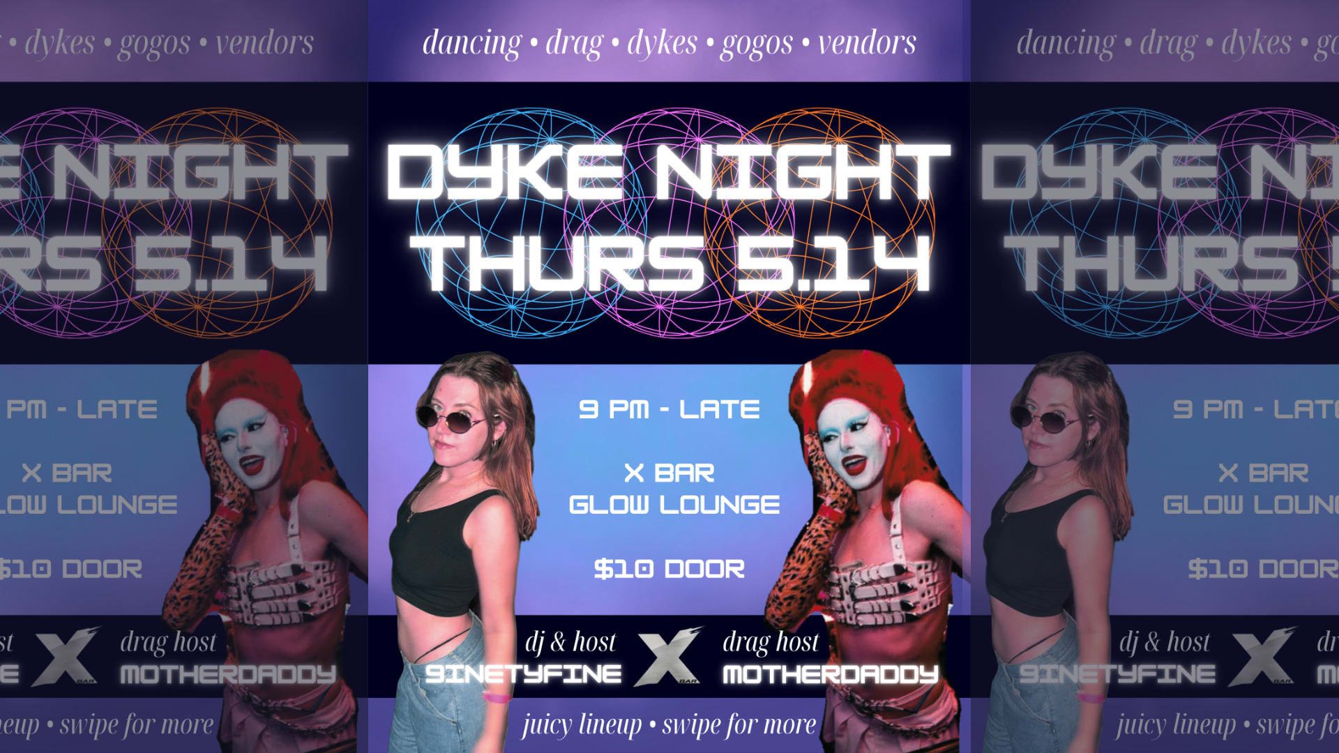 Dyke Night With 9inetyfine & Motherdaddy Cover