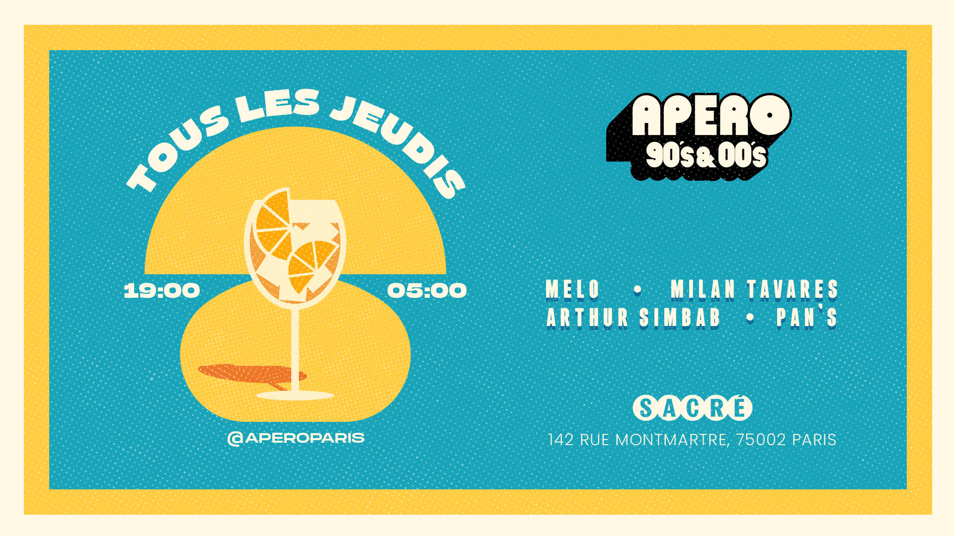 Apero 90's-00's - Jeudi 28 Mars 2024 Cover