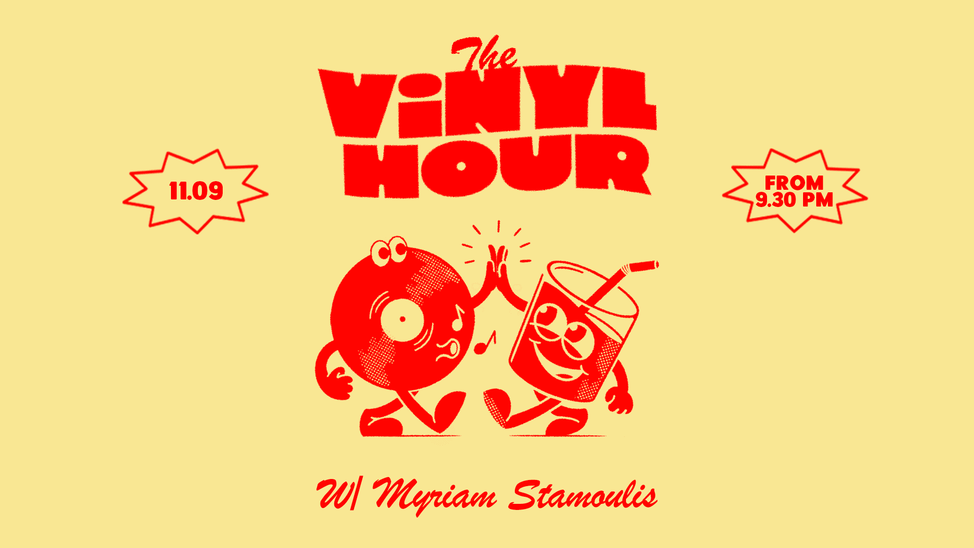 The Vinyl Hour Invite Myriam Stamoulis Cover