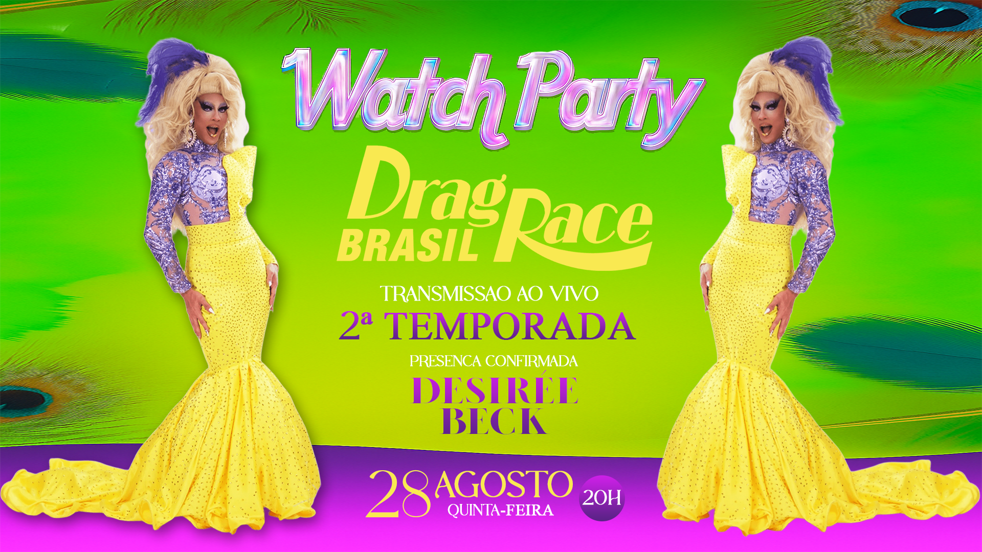 Watch Party 013 Drag Race Brasil Convida: Desirée Beck Cover