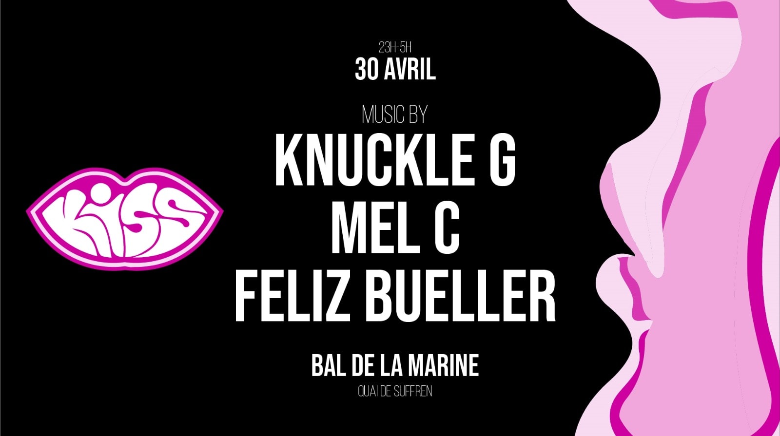 Kiss : Knuckle G, Mel C, Feliz Bueller Cover