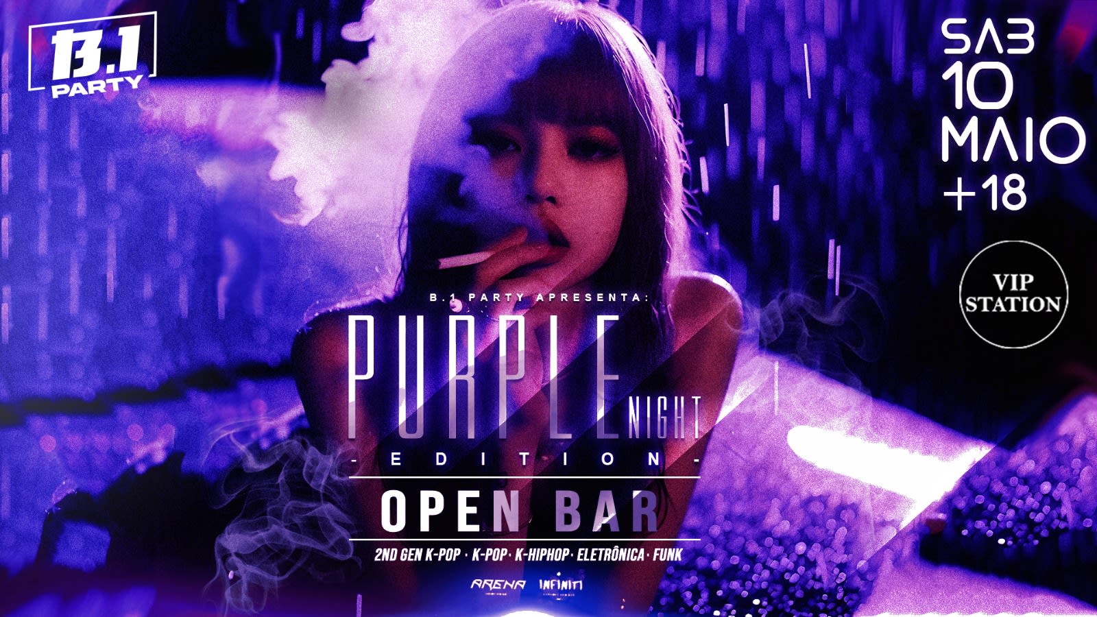 B.1 Party - 3 Edição - Purple Night - Open Bar Cover