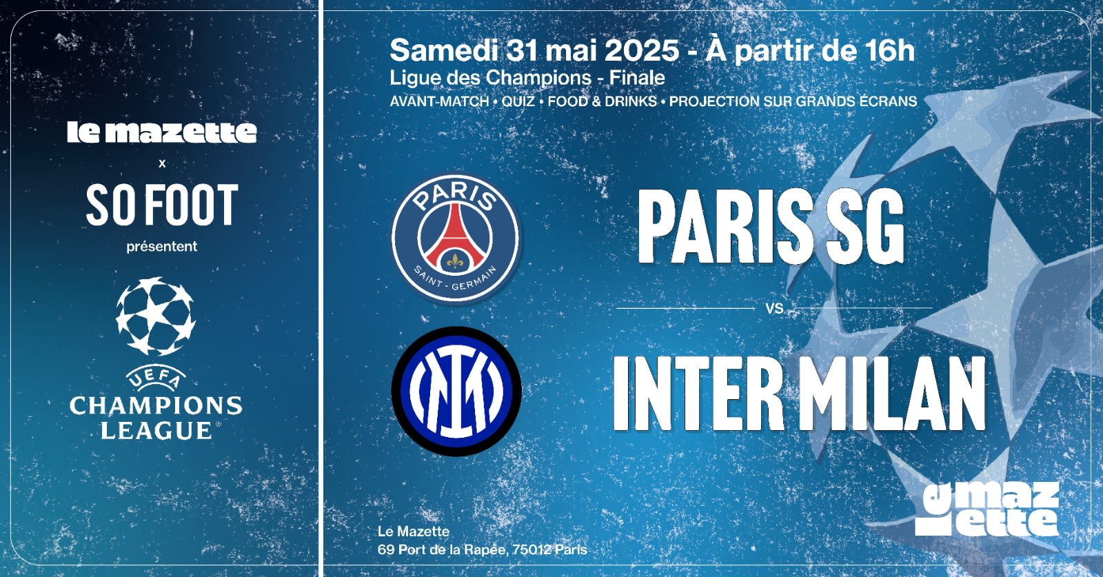 So Foot - Inter Milan Vs Psg / Finale Ldc Cover