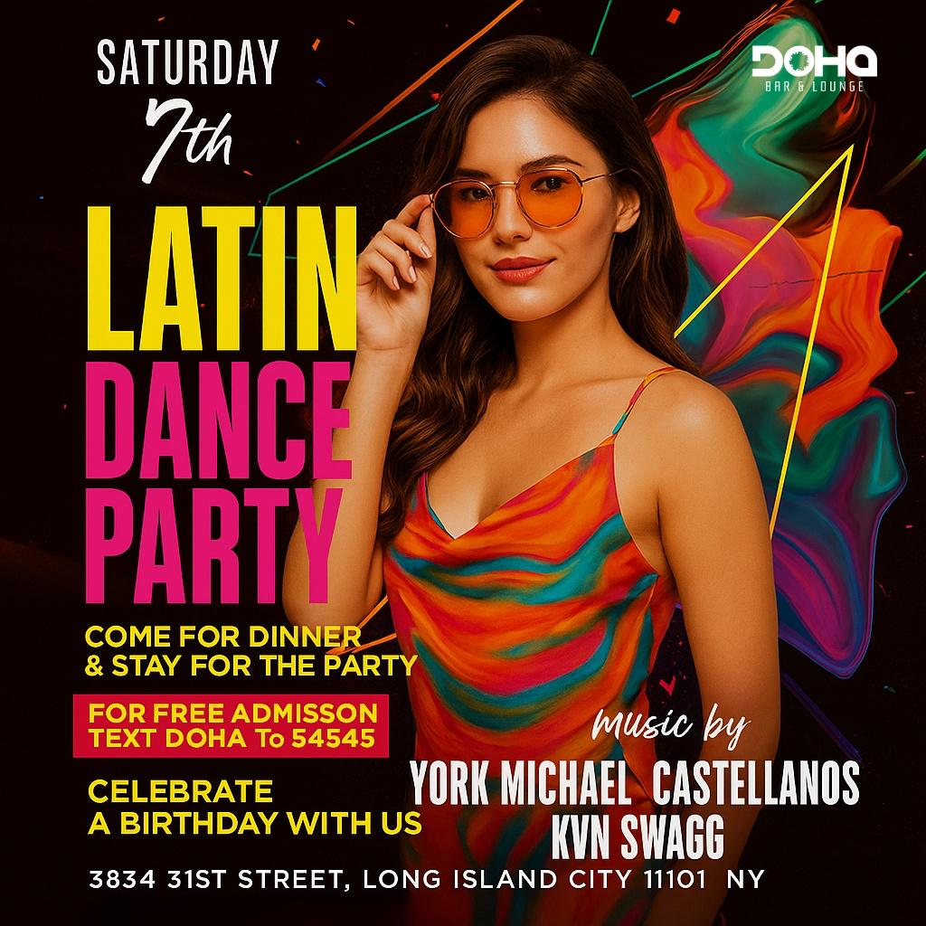 Latin Dance Party • Saturday, June 7th @ Doha Bar Lounge Cover