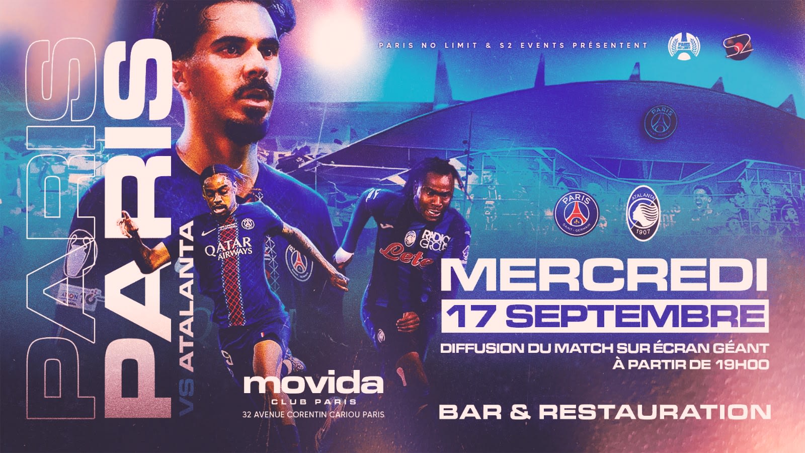 Paris No Limit X Ldc - Diffusion Du Match Psg Vs Atalanta Cover