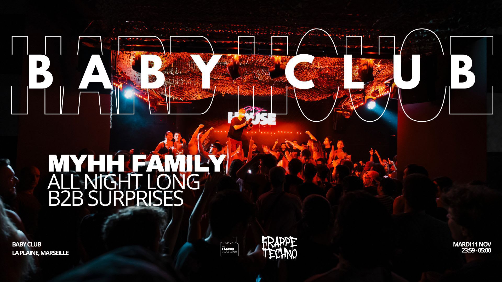 Hard House : Myhh Family All Night Long B2b Suprises Cover
