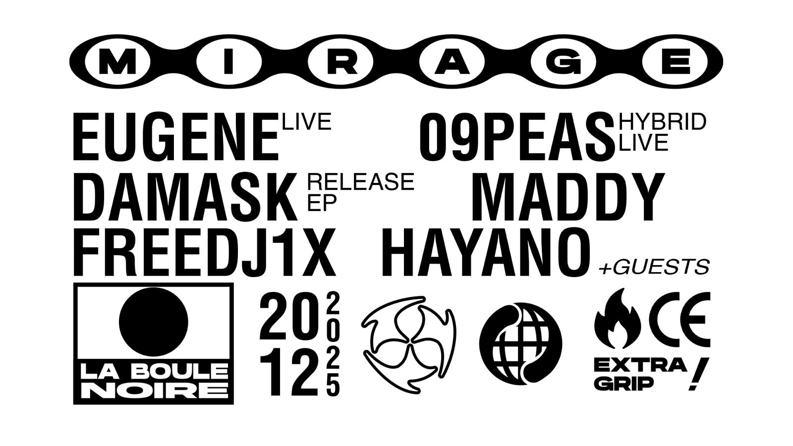 Mirage Club : Eugene, 09peas, Damask @La Boule Noire Cover