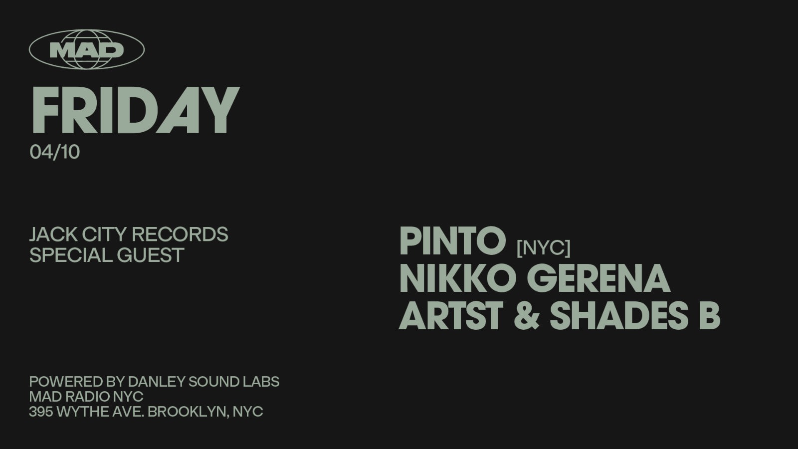 Jack City Records: Pinto(Nyc), Nikko Gerena, Artst & Shadesb Cover