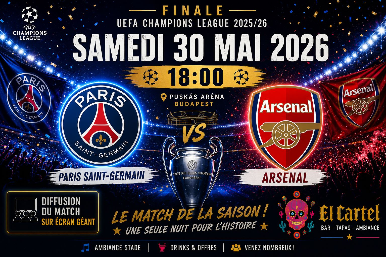 Diffusion De La Finale De Ldc Sur Écran Geant - El Cartel Cover