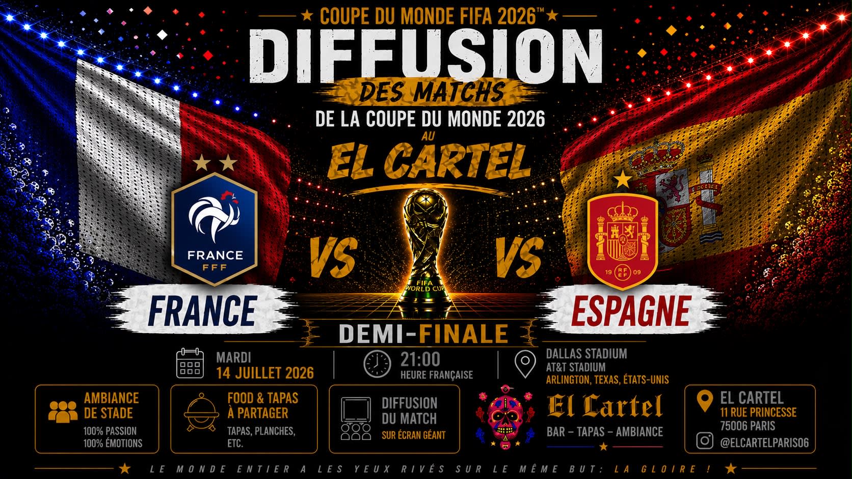 1/2 Finale Coupe Du Monde - France Vs Espagne - Écran Géant Cover