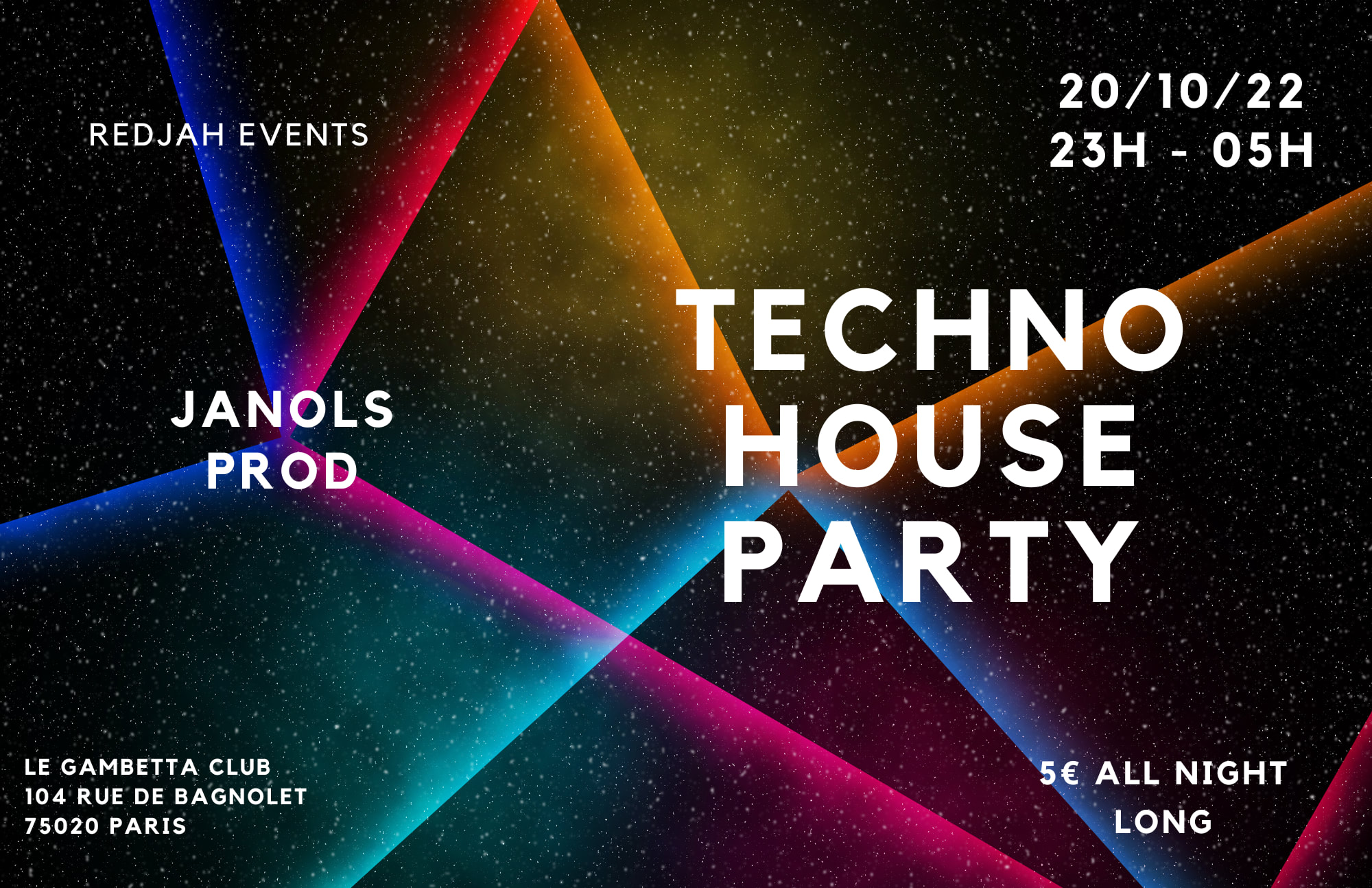 Techno House All Night Party Cover