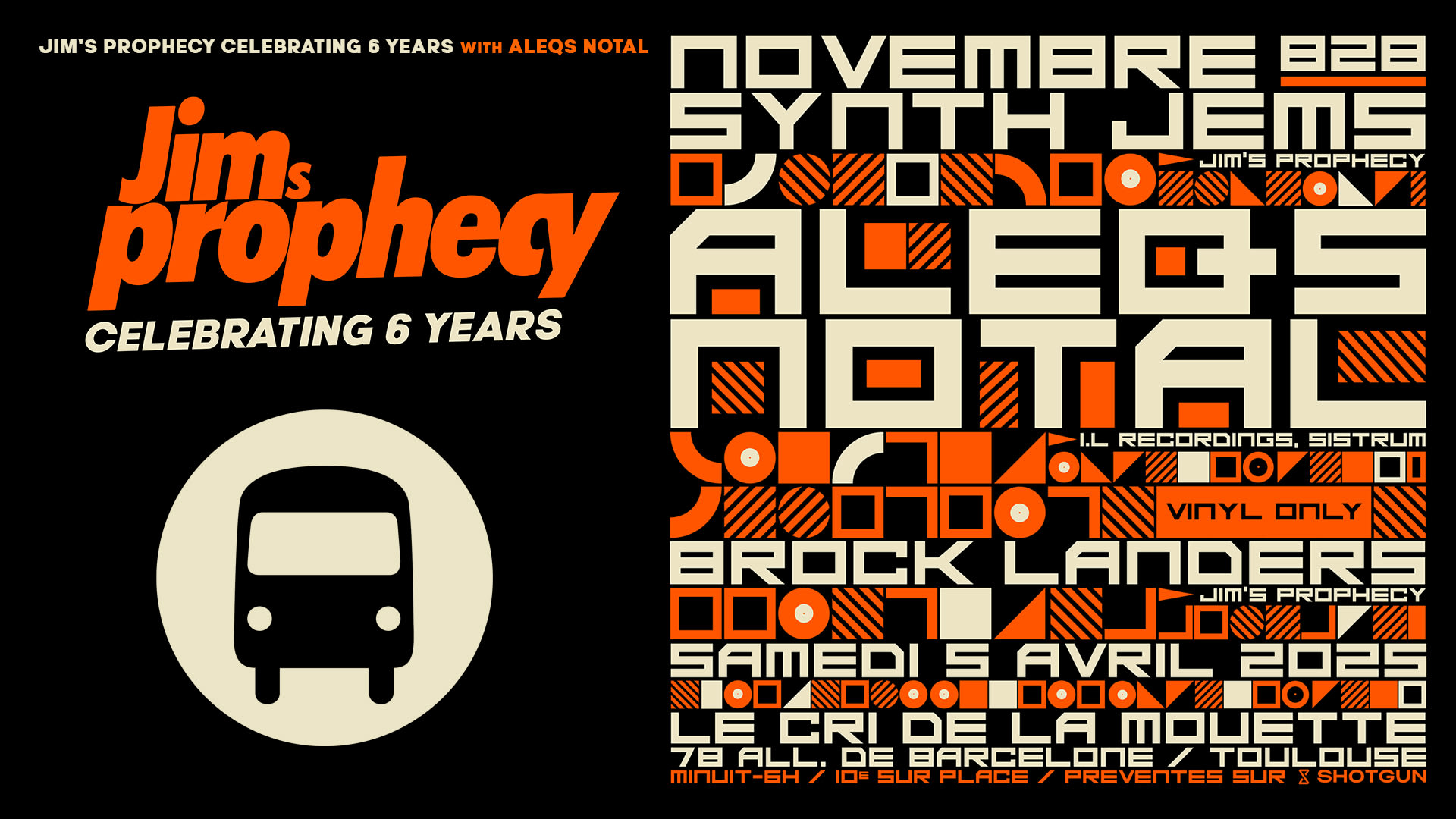 Jim's Prophecy Celebrating 6 Years W/ Aleqs Notal Vinyl Only Cover