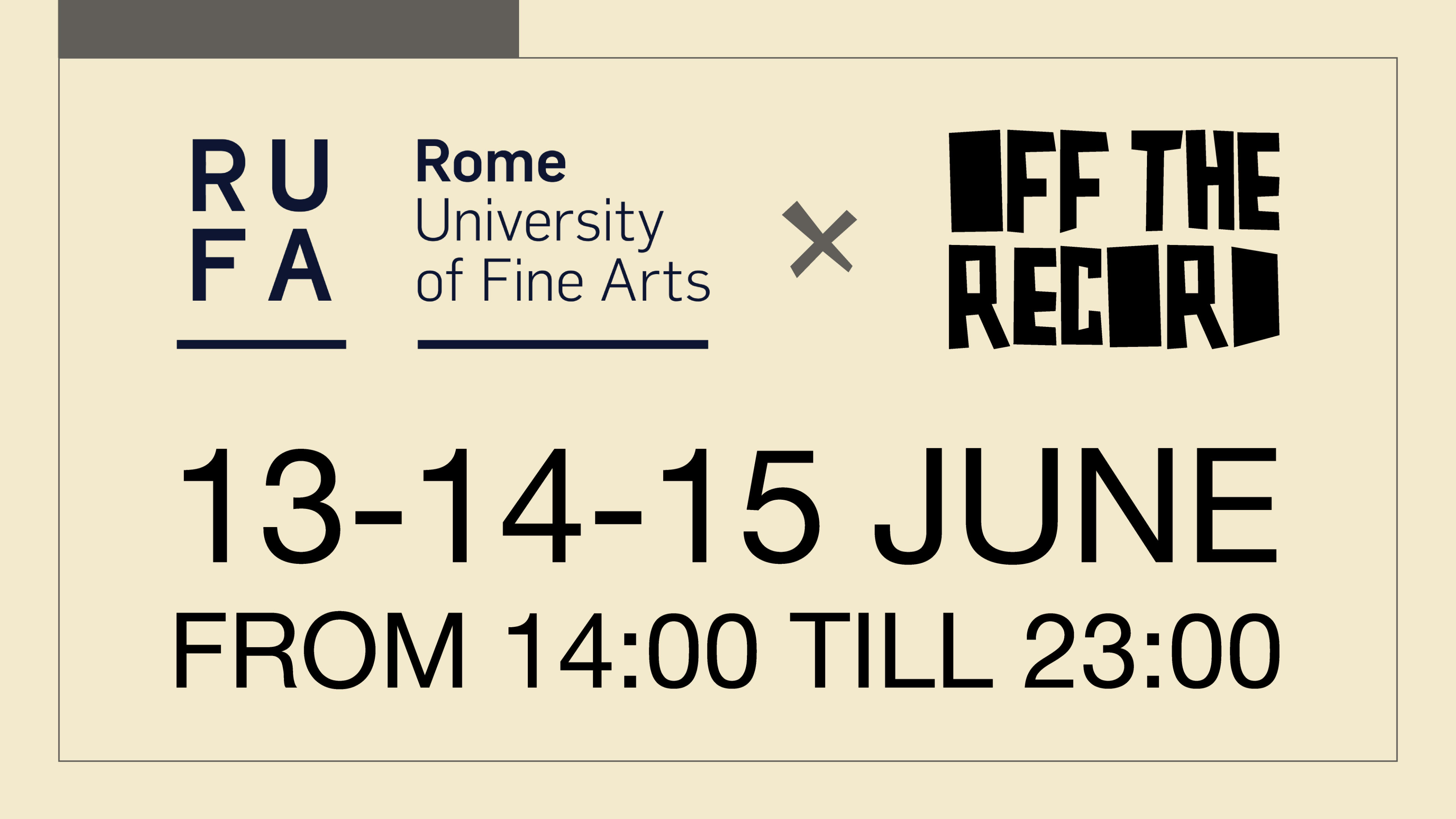 Rome University Of Fine Arts X Off The Record Cover