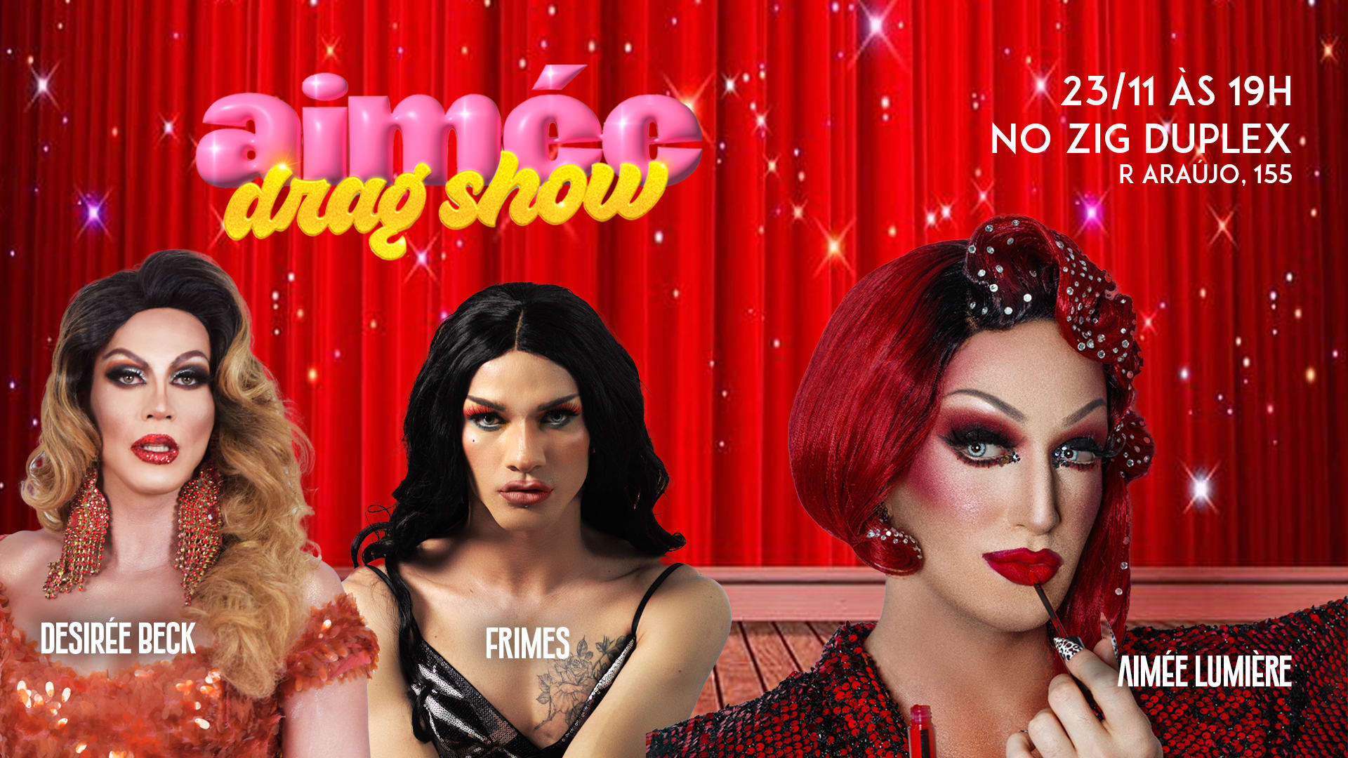 Aimée Drag Show Com Desirée Beck E Frimes Cover