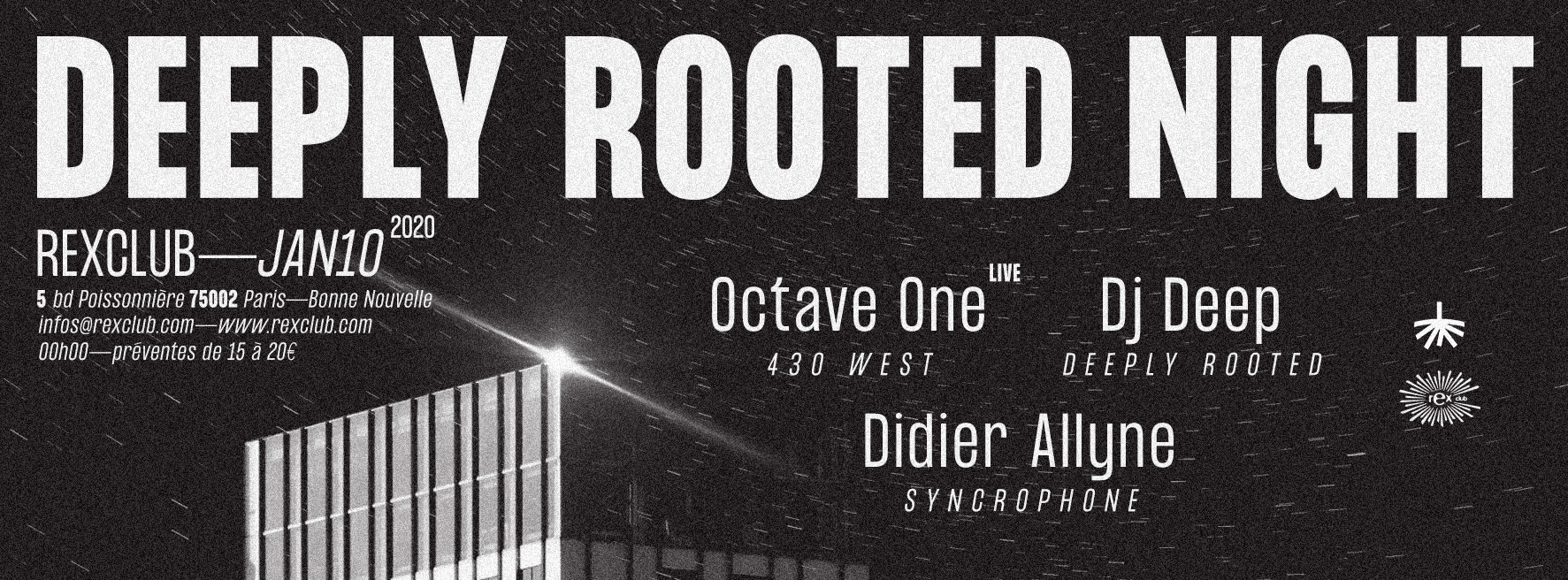 Deeply Rooted Night: Octave One Live, Dj Deep, Didier Allyne Cover