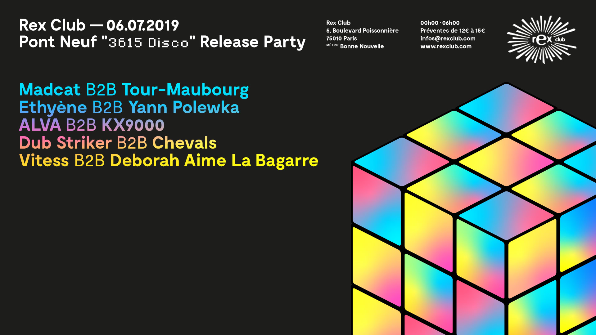 Pont Neuf "3615 Disco" Release Party Cover