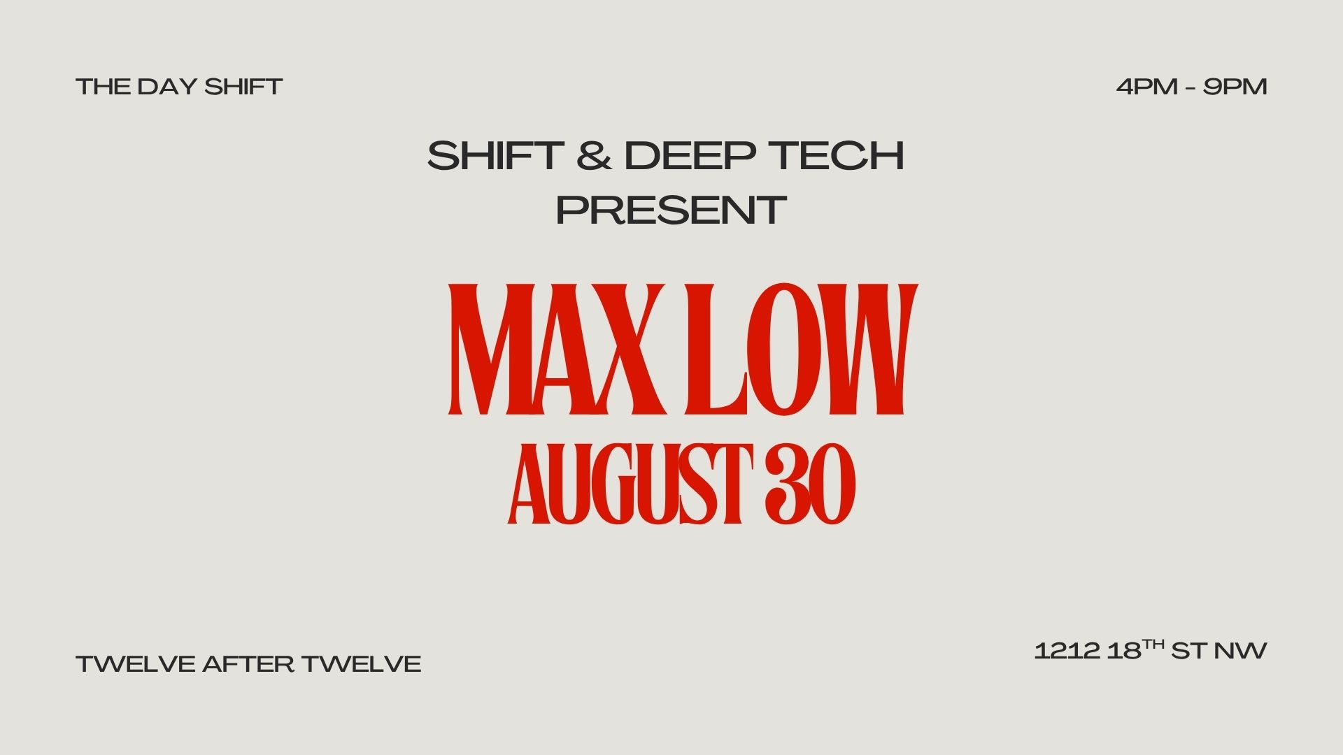 Shift & Deep Tech Present: Max Low Cover