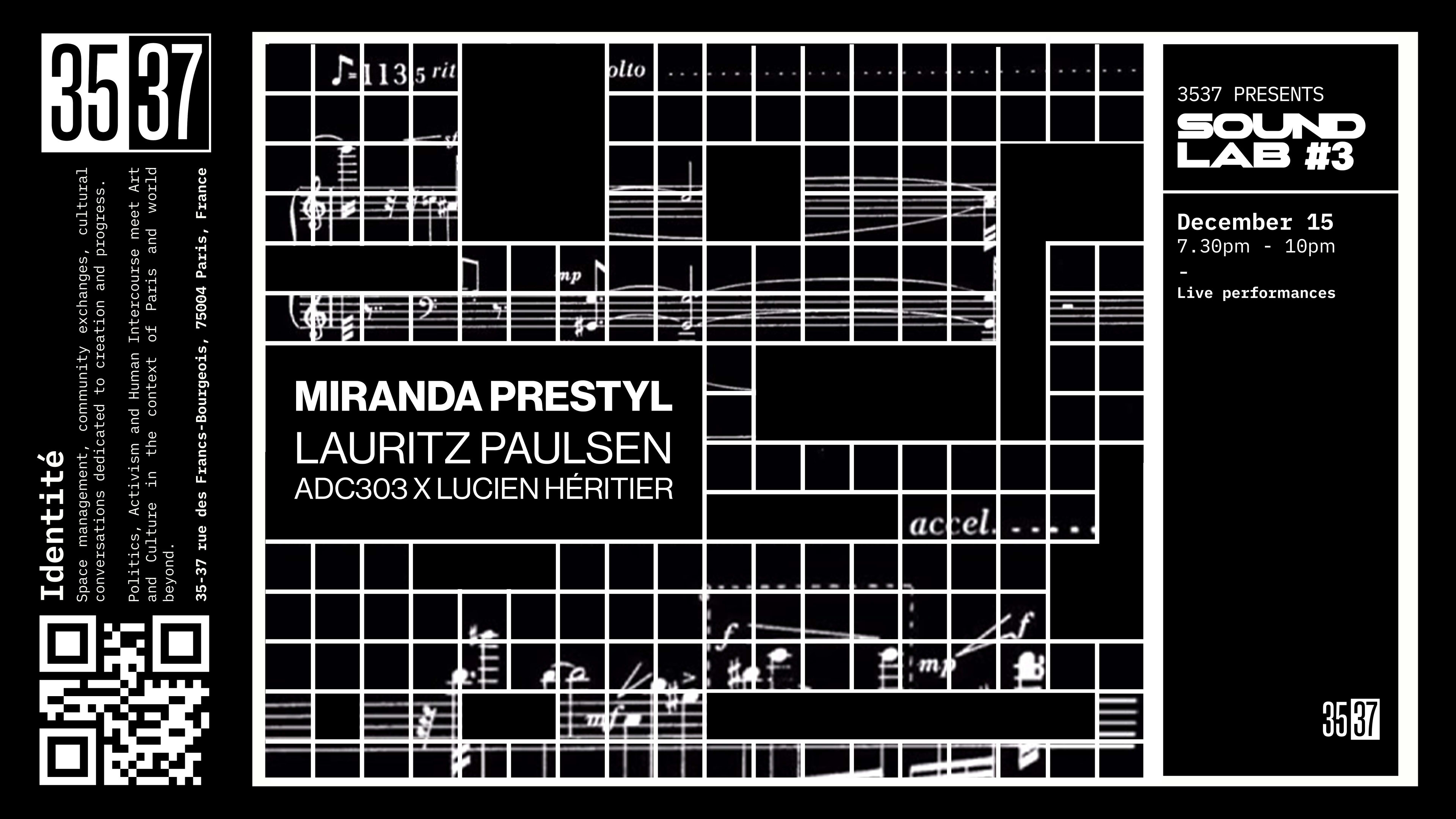 Sound Lab #3 Miranda Prestyl - Lauritz Paulsen  And More... Cover