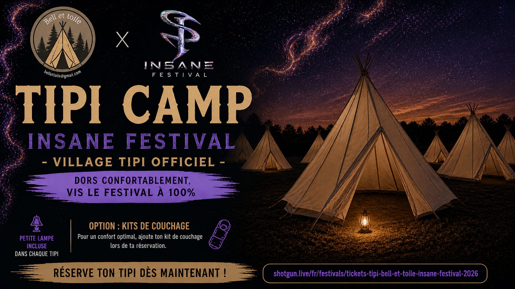 Tickets Tipi : Bell Et Toile @Insane Festival 2026 Cover