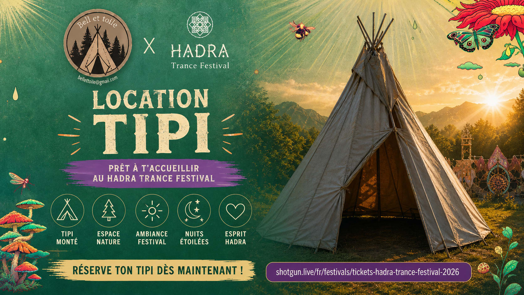 Tickets Tipi : Bell Et Toile @ Hadra Trance Festival 2026 Cover
