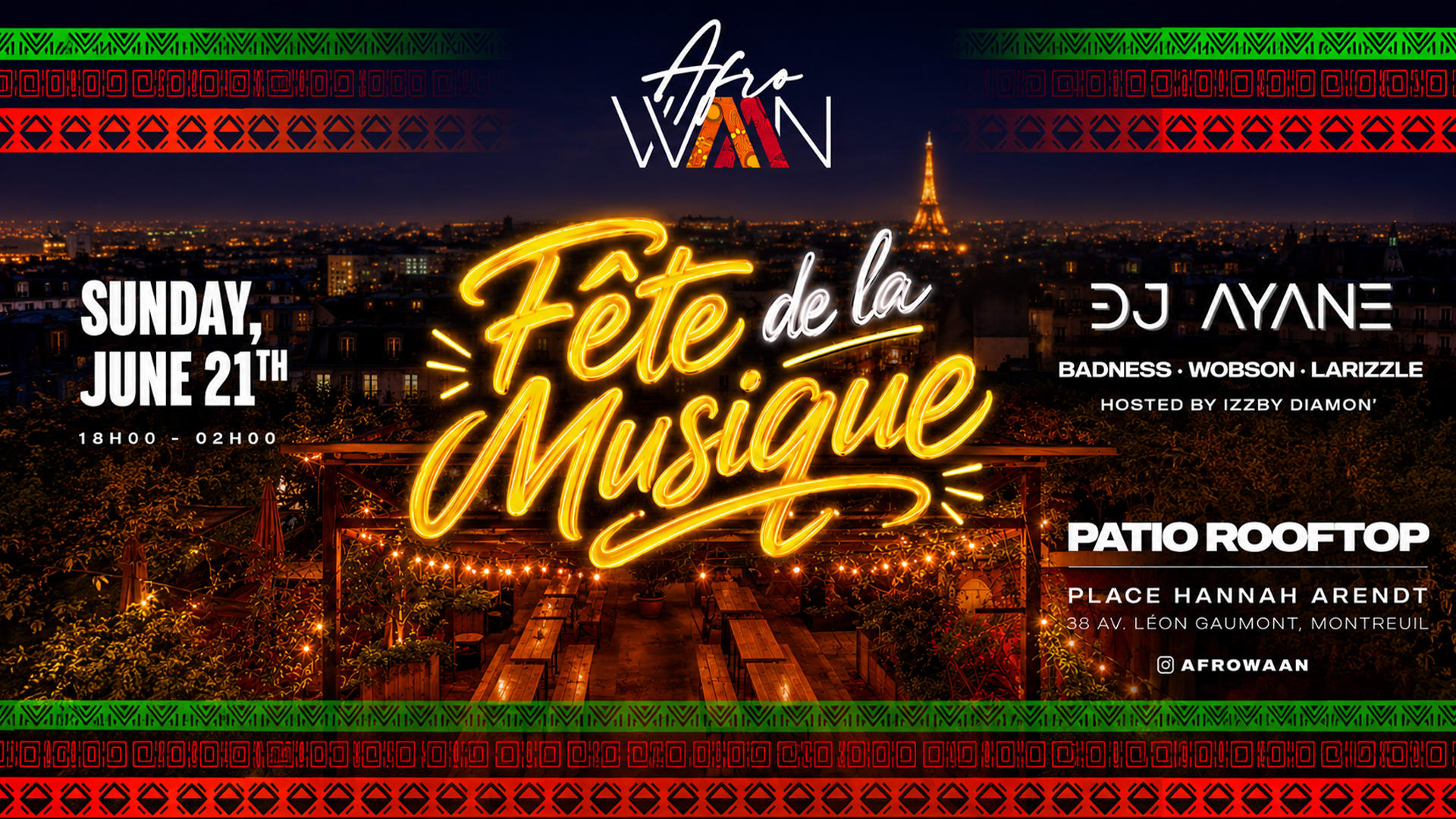 Afrowaan X Fete De La Musique X Rooftop Party Cover