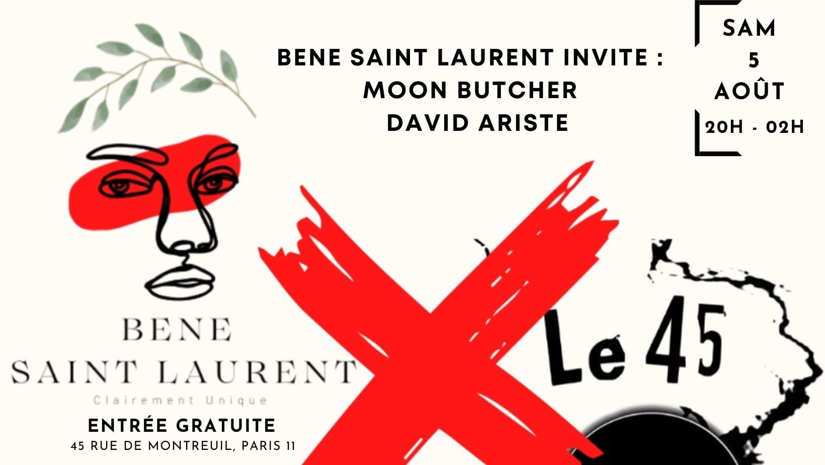Bene Saint Laurent Invite: Moon Butcher & David Ariste Cover