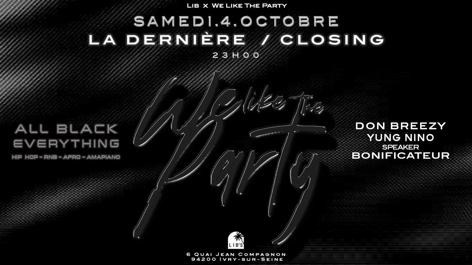 We Like The Party • Samedi 4 Octobre • Closing Cover