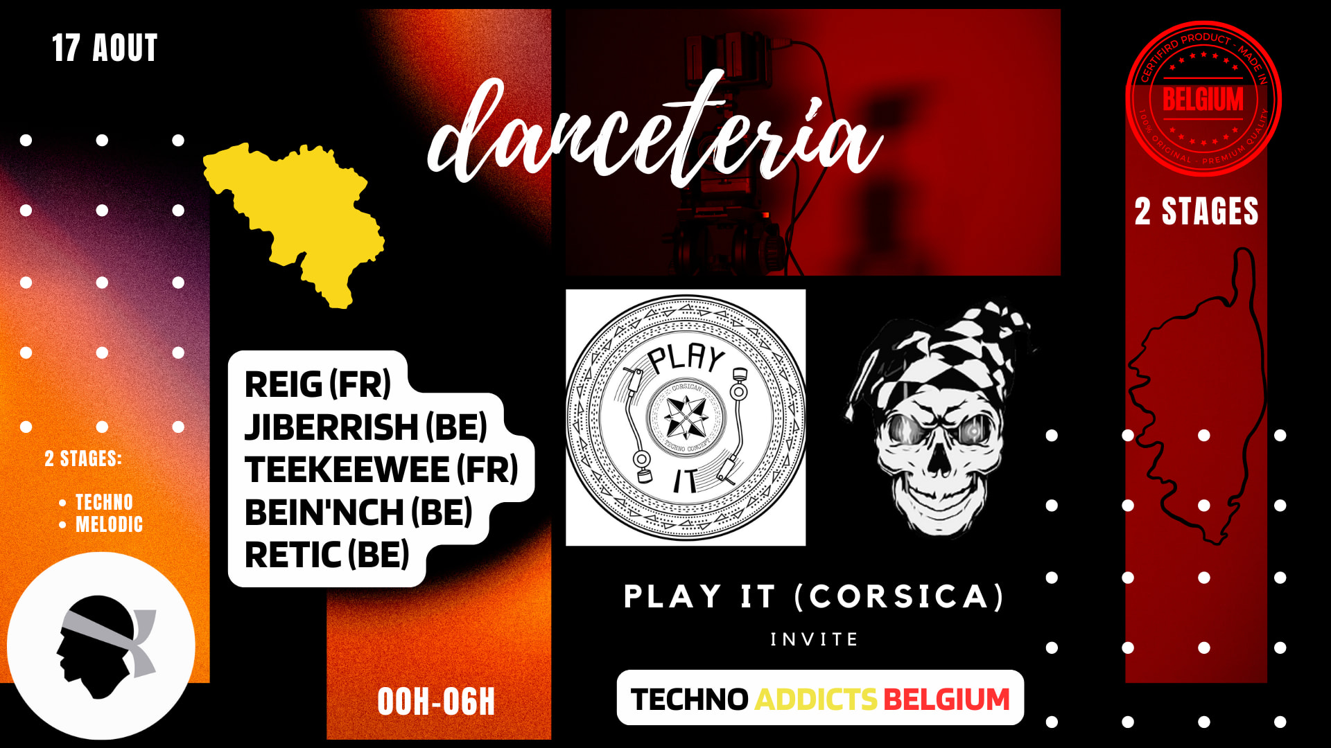 Play It (Corsica) Invite "Techno Addicts Belgium" Cover