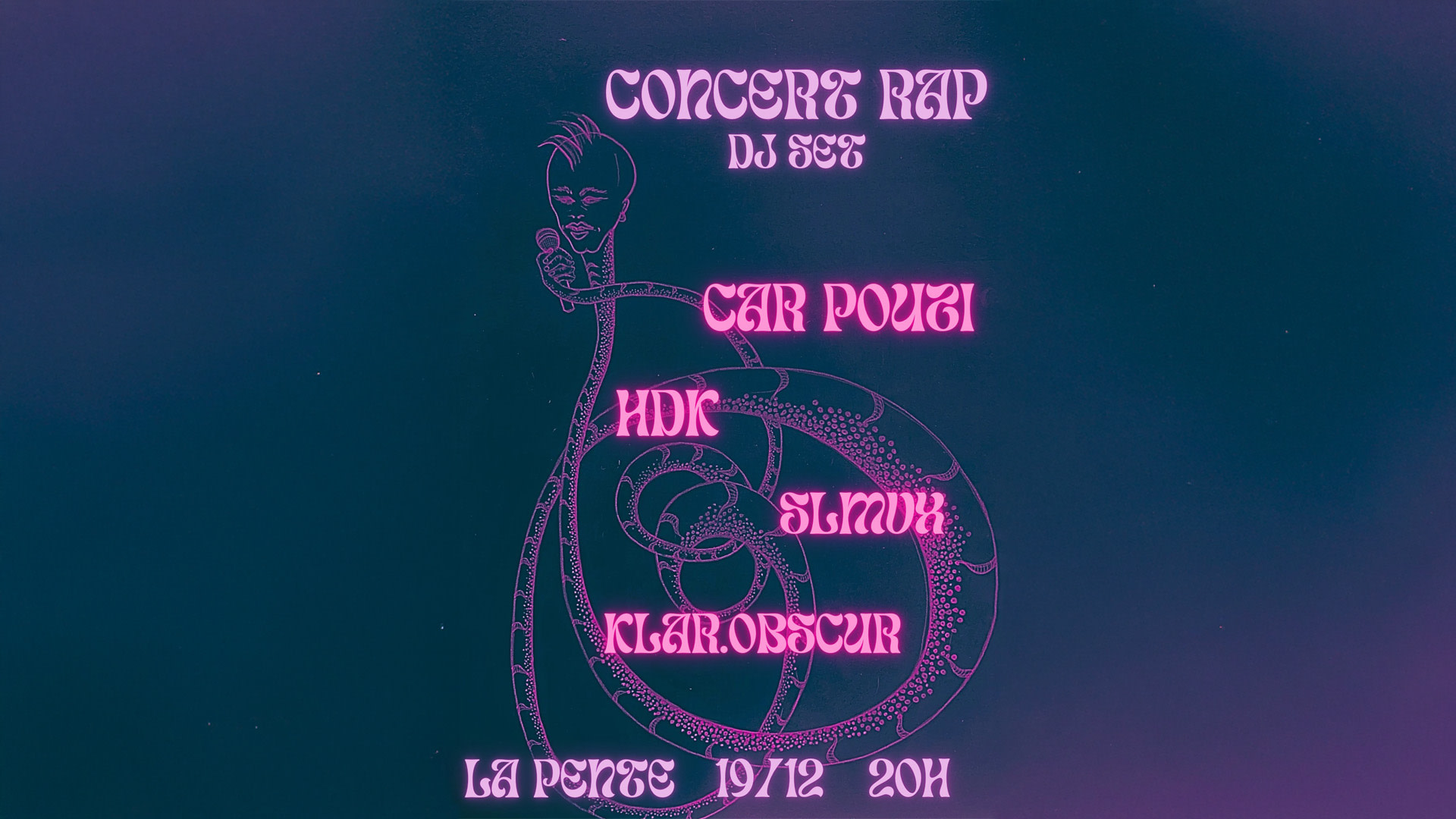 Concert : Car Pouzi, Klar.Obscur & Hdk Cover