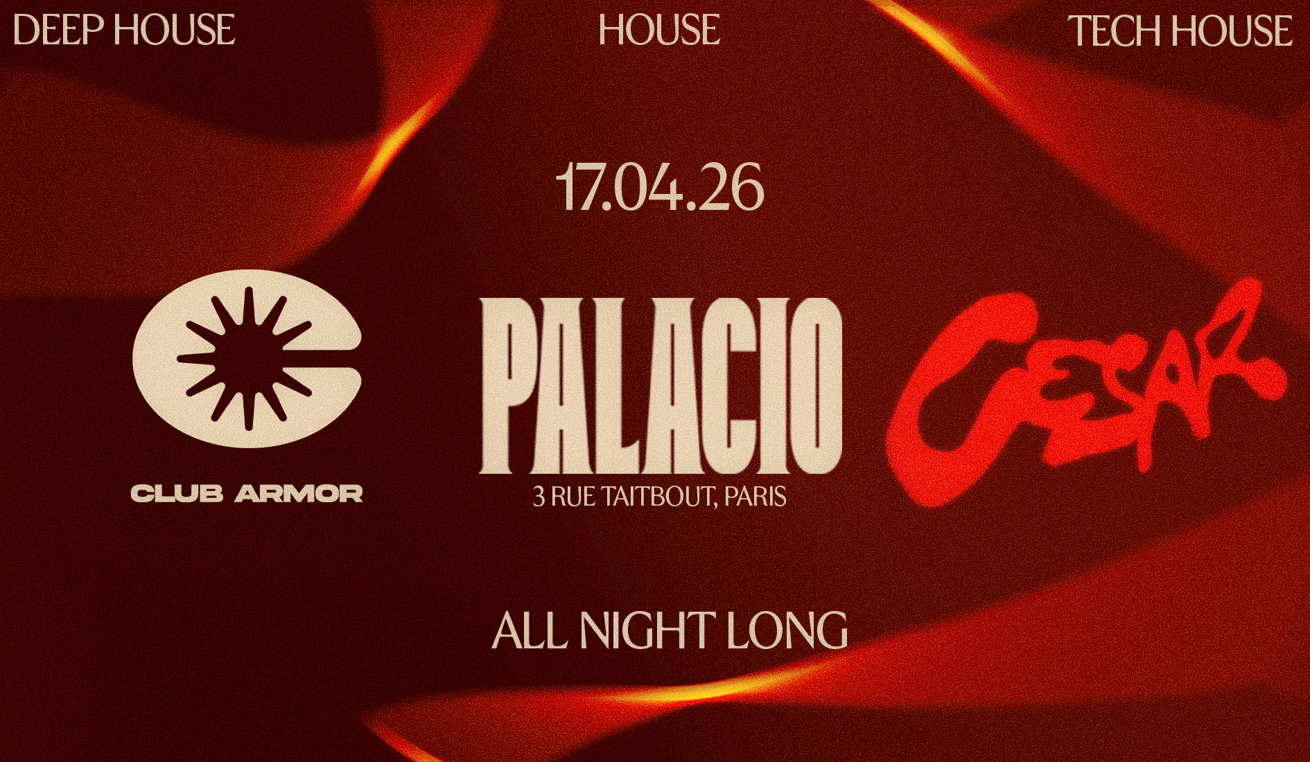 Club Armor X Cesar : All Night Long @Palacio Cover