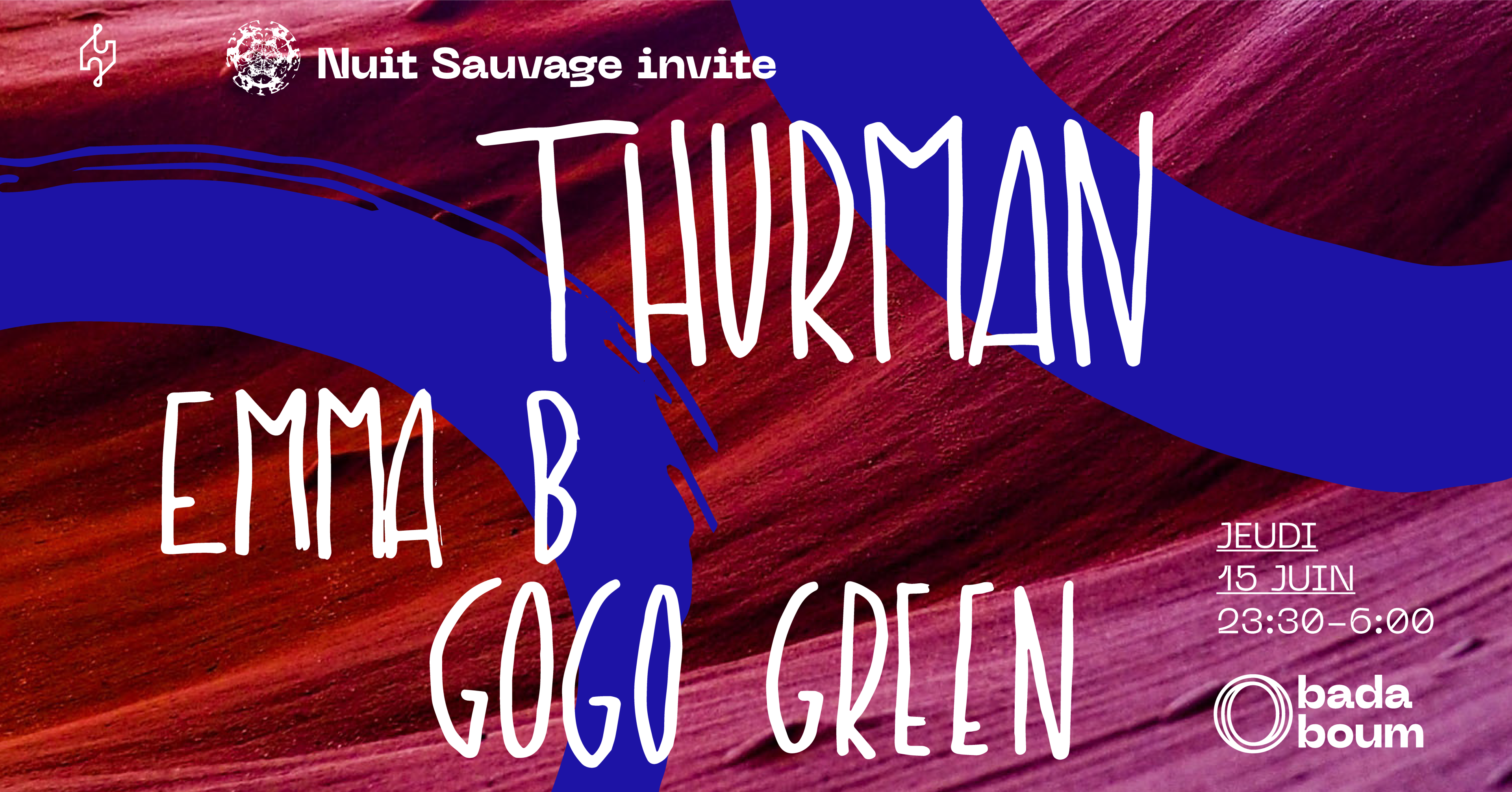 Club — Nuit Sauvage Invite Thurman (+) Emma B (+) Gogo Green Cover