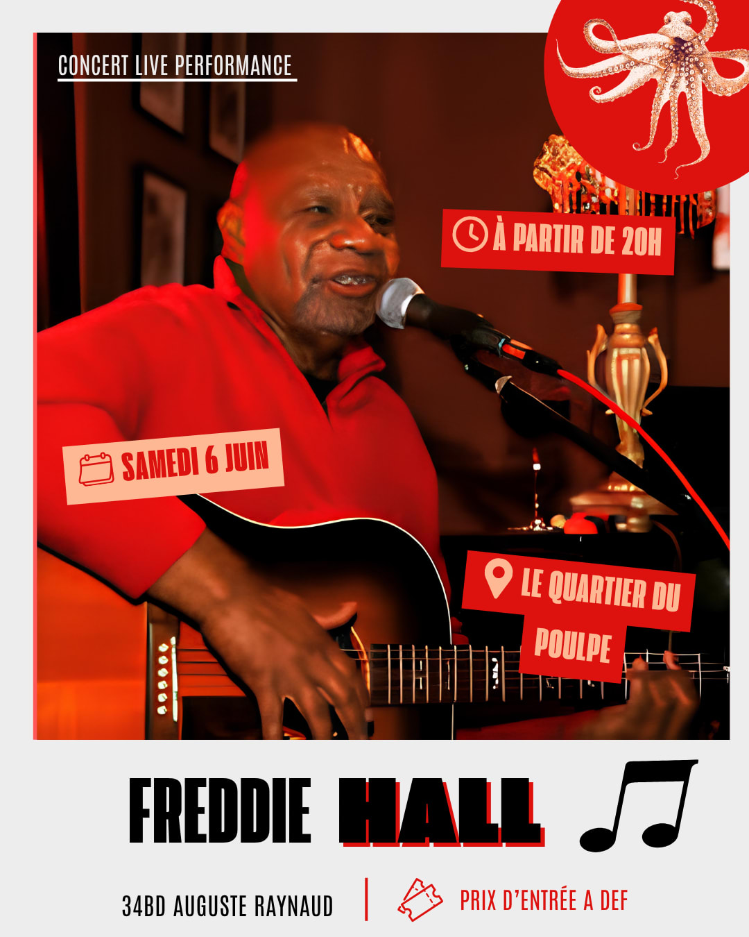 Freddie Hall - Concert Live Performance Cover