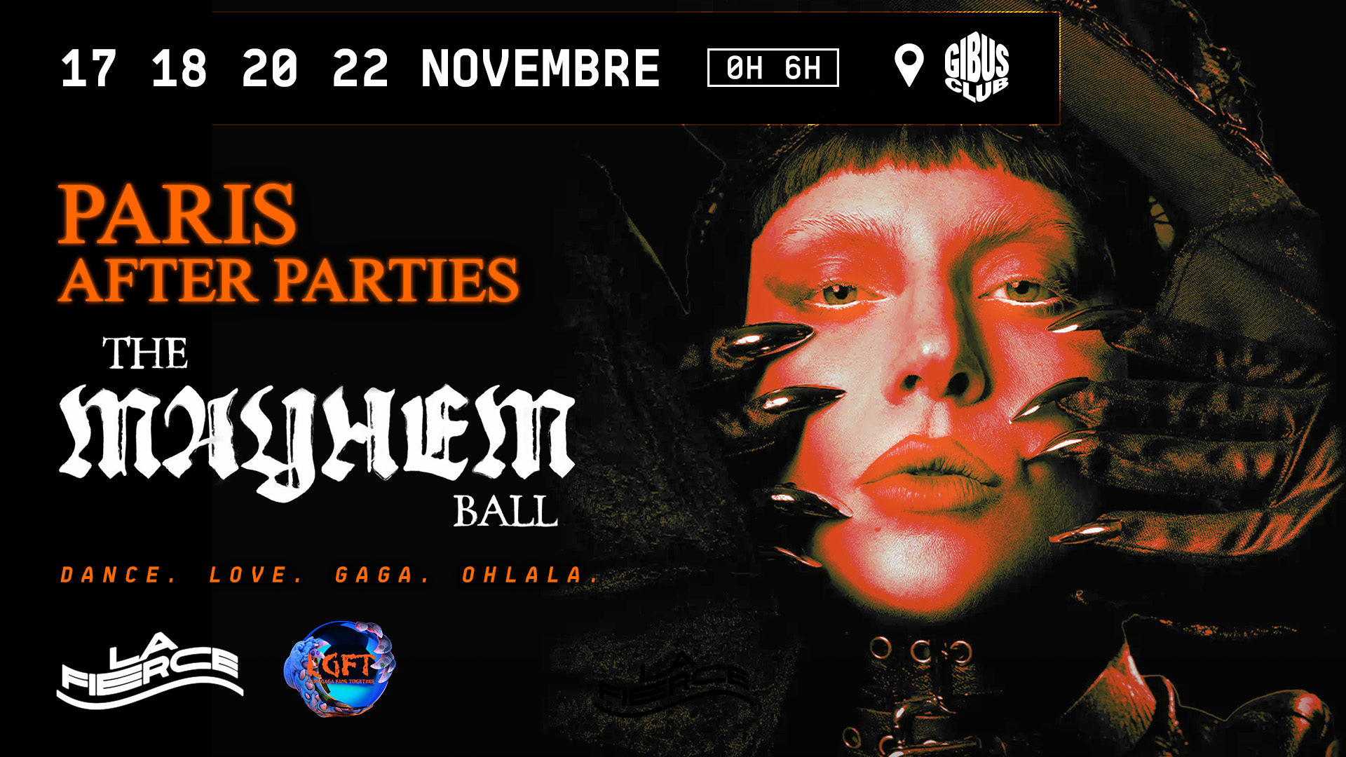 The Mayhem Ball - Paris After Parties - 17 18 20 22 Nov Cover