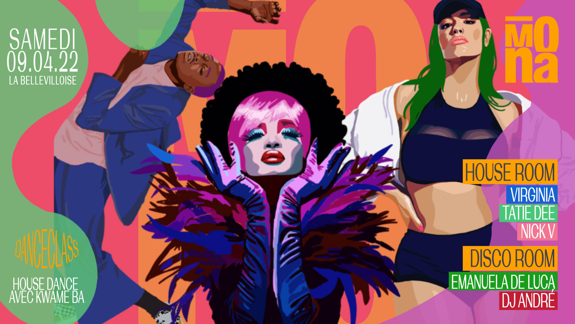 Mona W/ Virginia, Tatie Dee, Nick V, André, Emanuela De Luca, Kwame Ba Cover