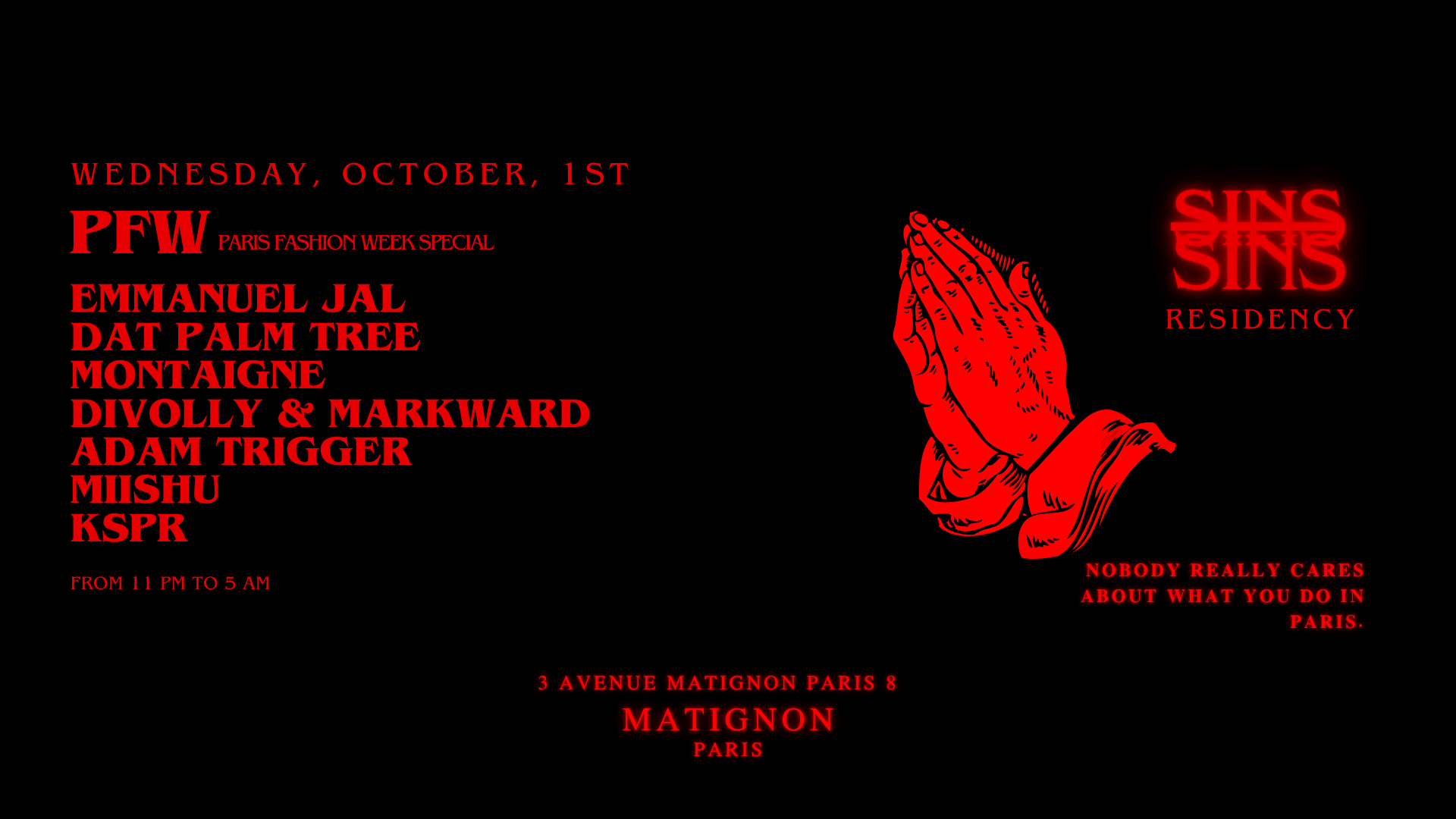 Sins Curated At Matignon Residency - Mercredi 01.10 Pfw Cover