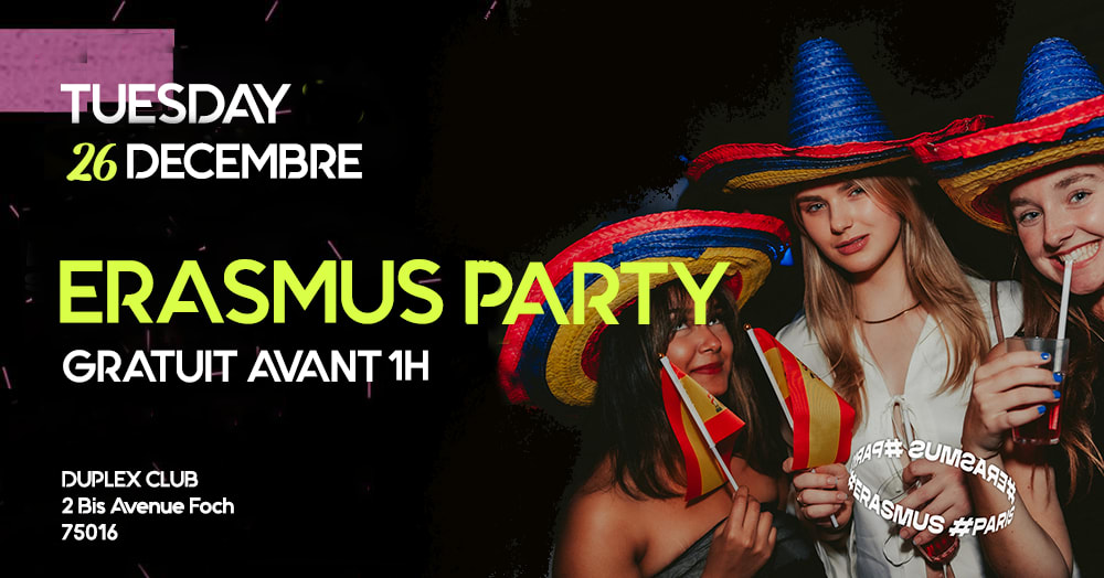Erasmus Xmas Party_Duplex Club Cover
