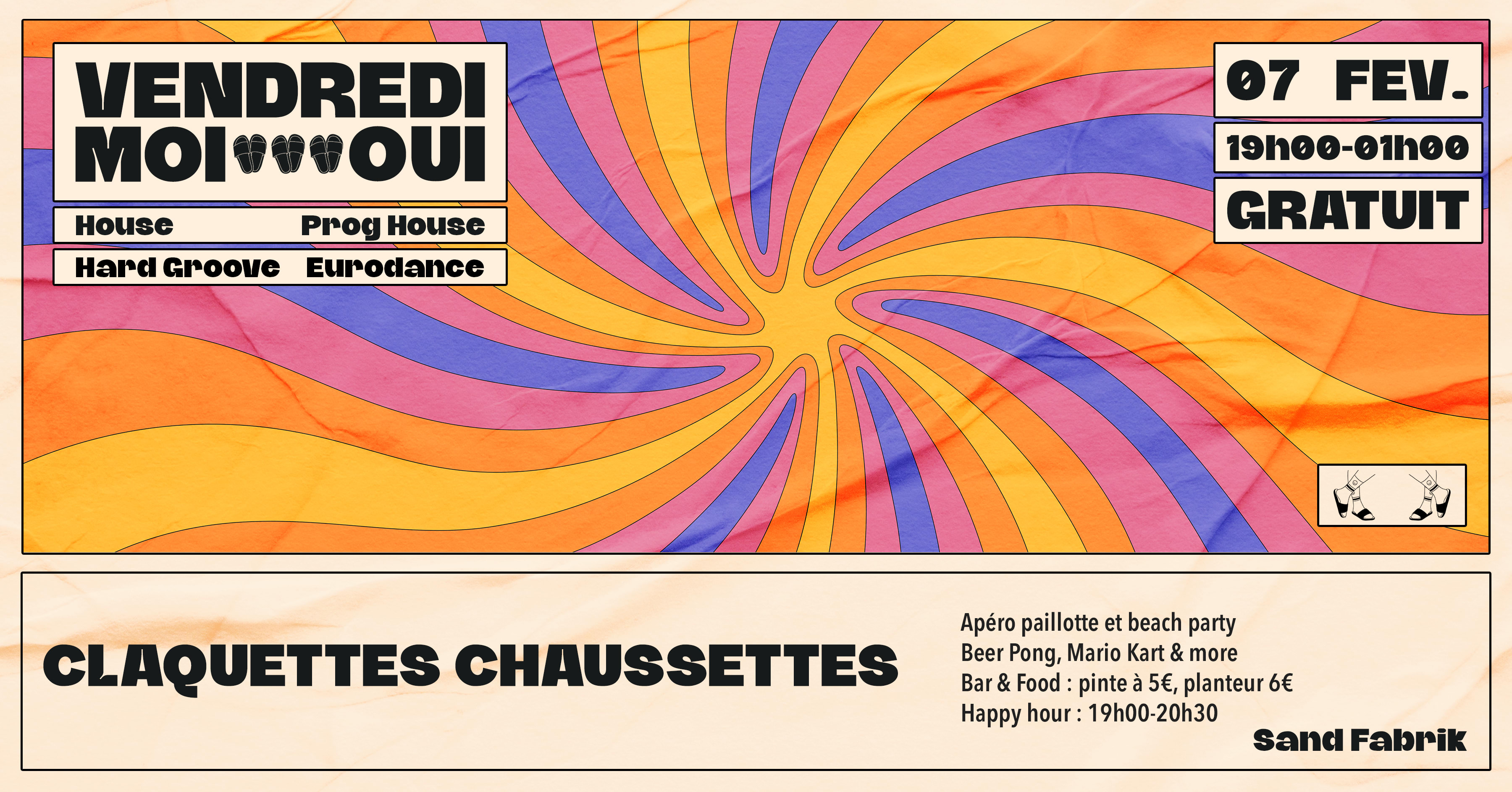 Vendredi Moi Oui W/ Claquettes Chaussettes Cover