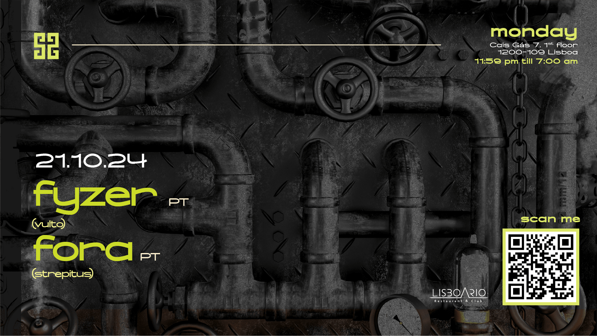 Fyzer • Fora | Monday 21 Oct • Lisboa Rio Cover