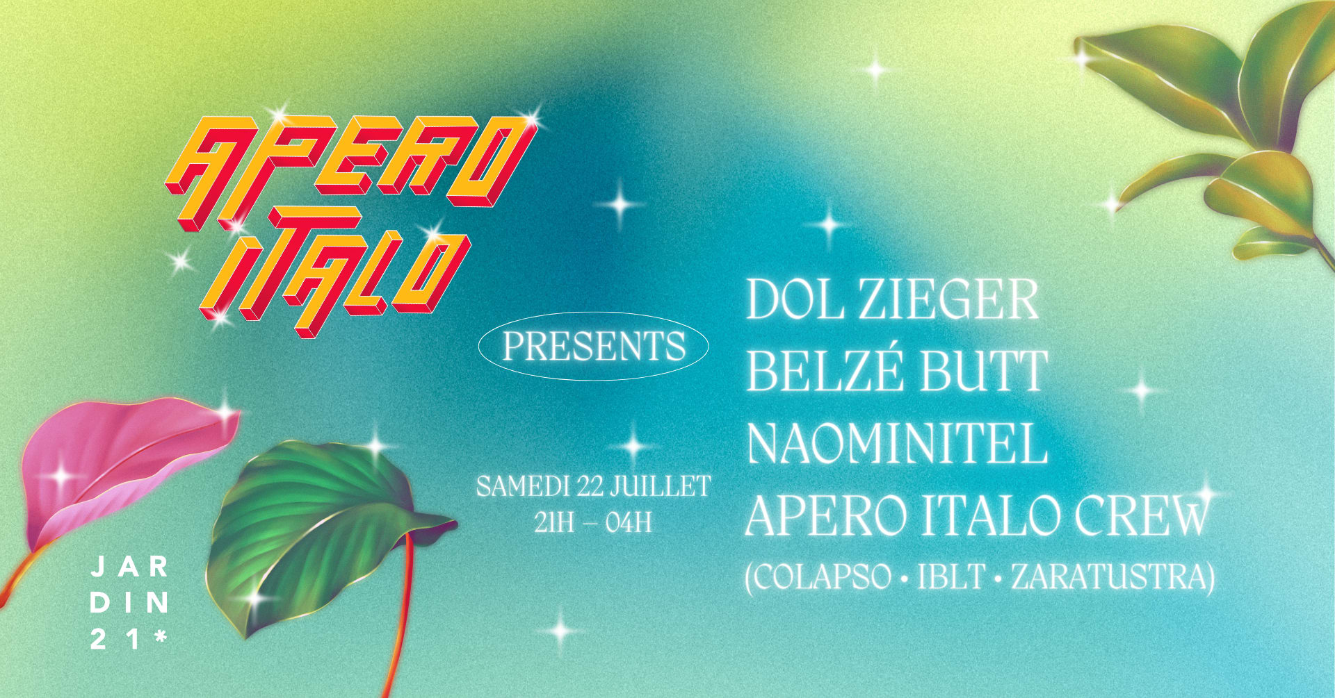 Open Air Apero Italo : Dol Zieger + Belzé Butt + Naominitel Cover