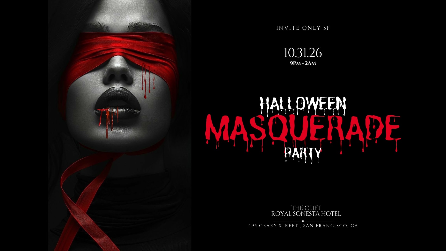 Halloween Masquerade Party At The Historic Clift Hotel Cover