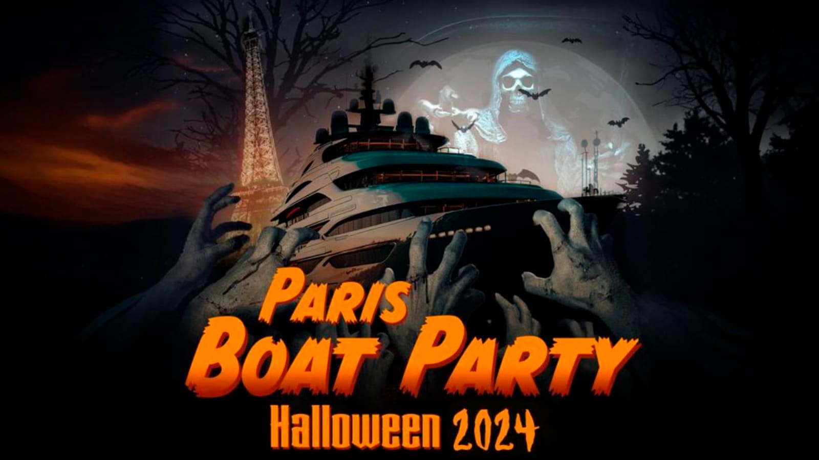 Crazy Halloween Boat Party Bateau Club Hanté + Terrasse Cover
