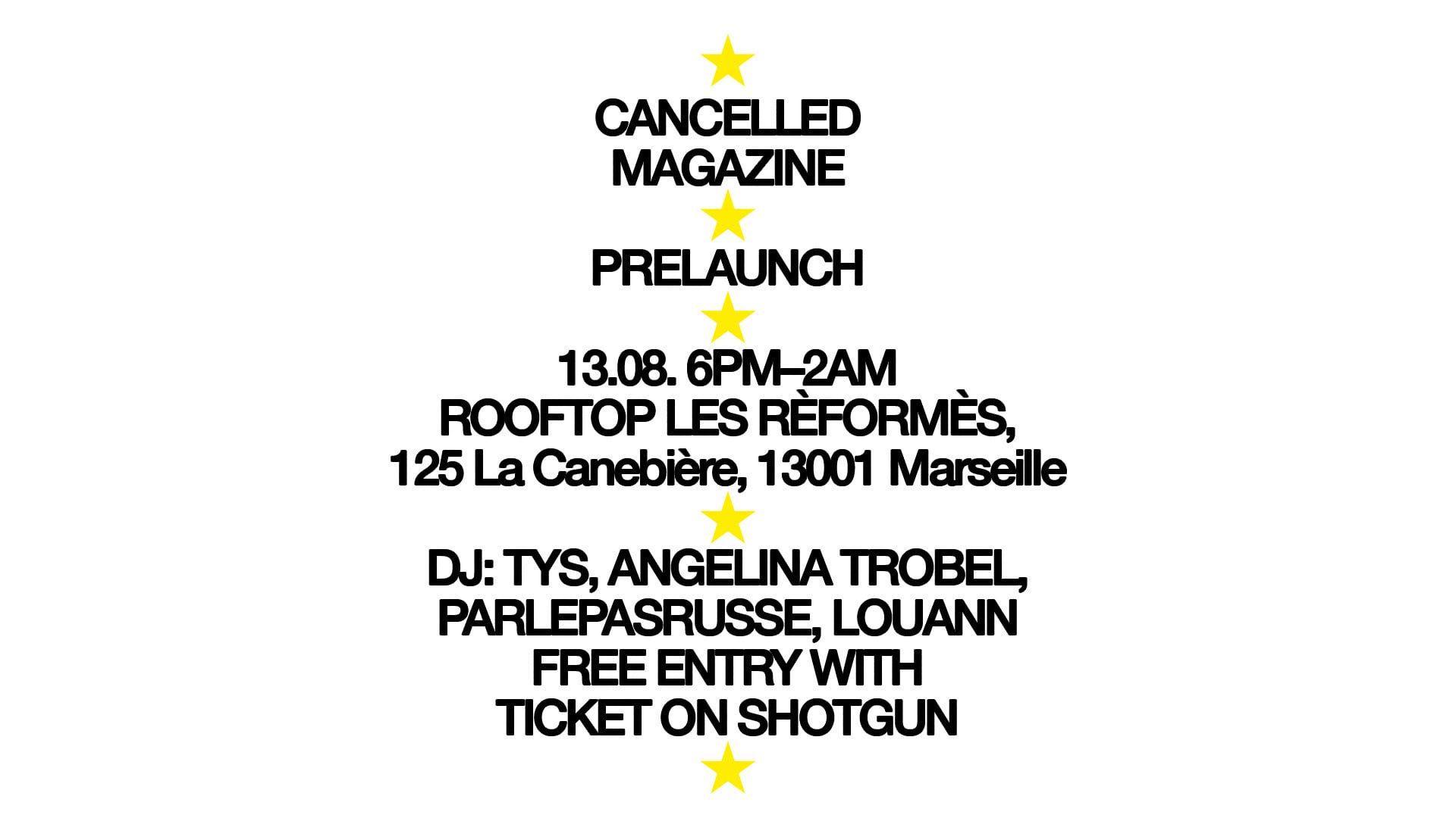 Cancelled Magazine Prelaunch Party Cover