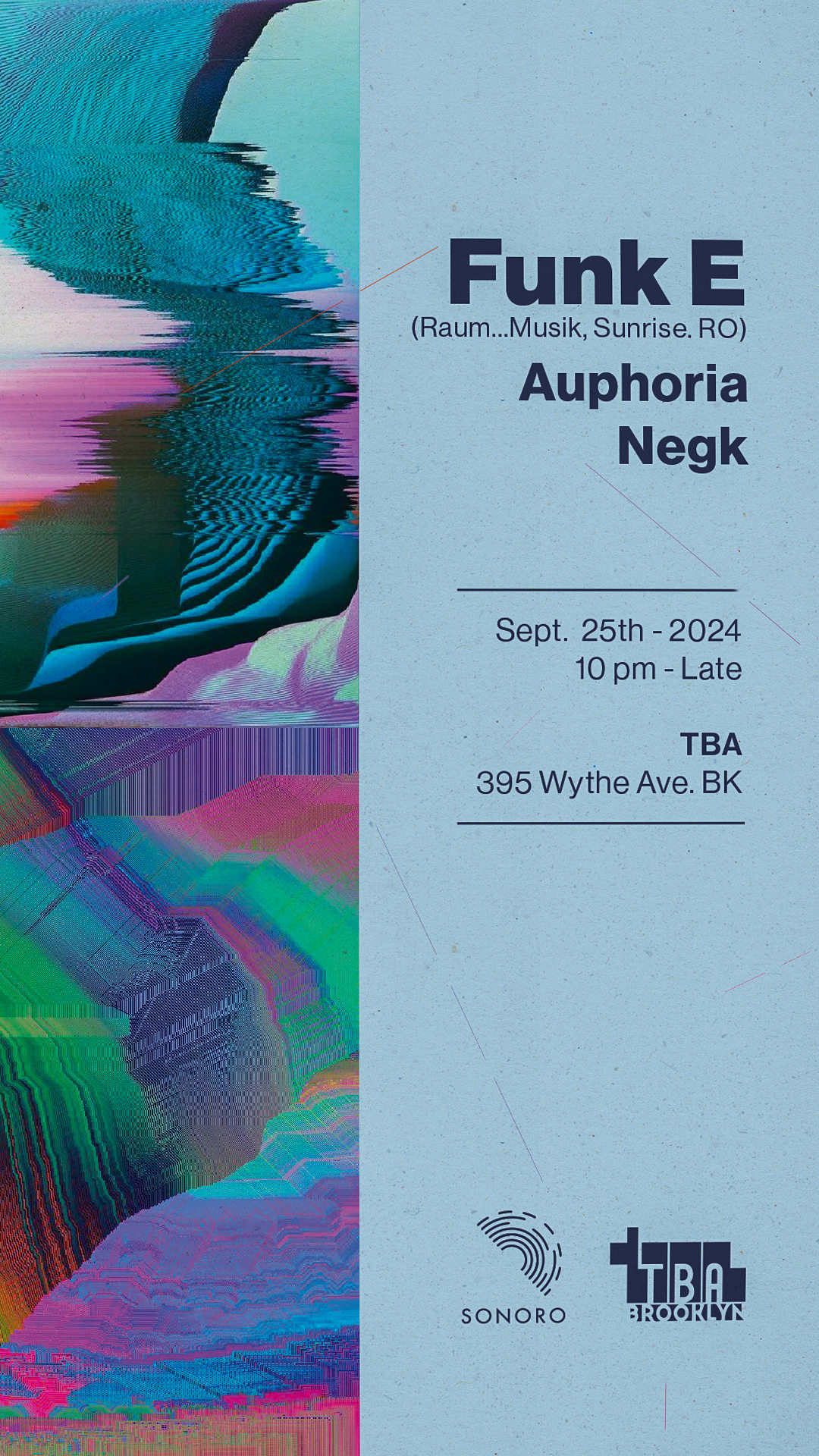 Sonoro: Funk E, Auphoria, Negk Cover